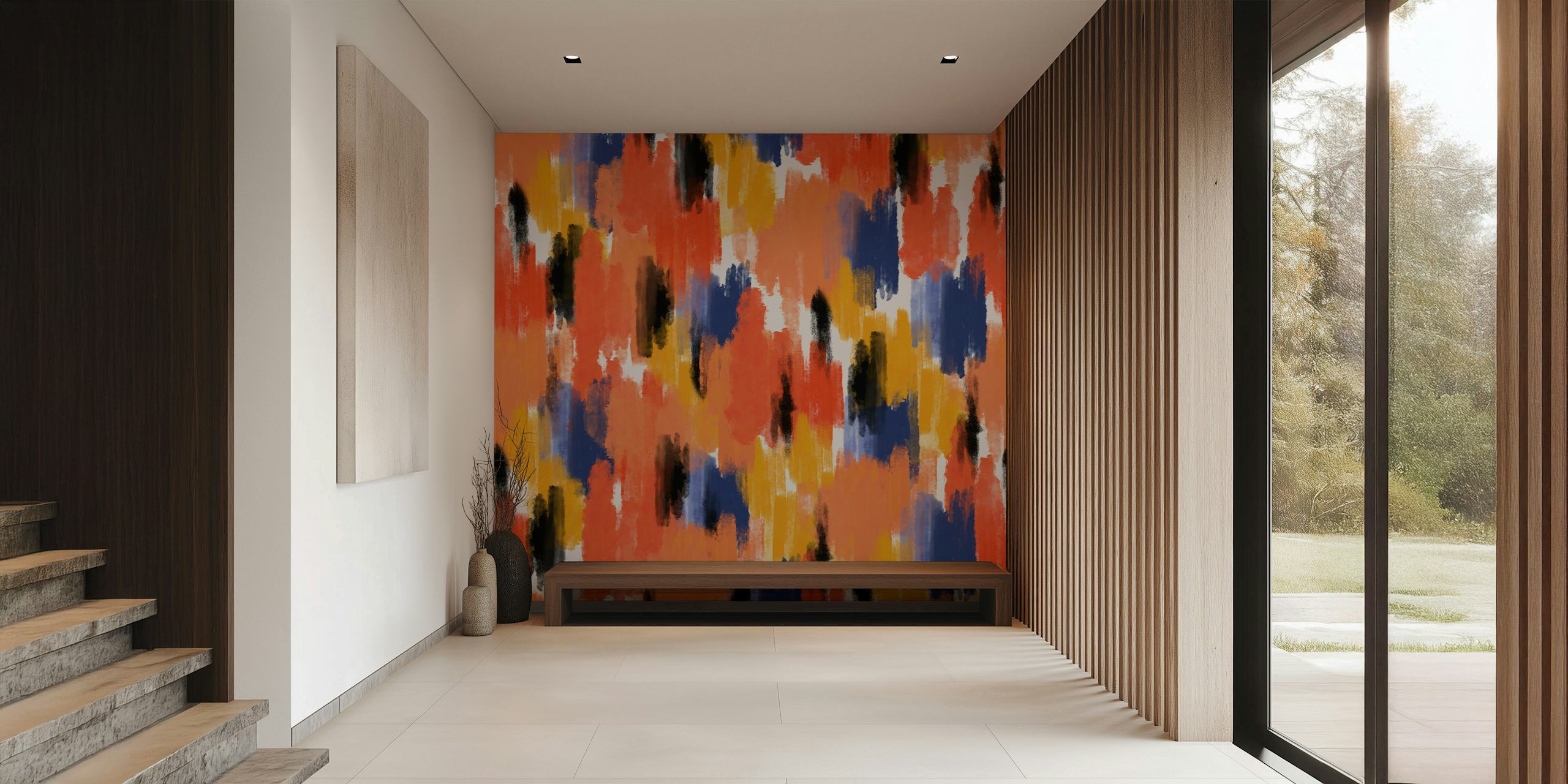 Warm Brushstroke Fusion wallpaper design