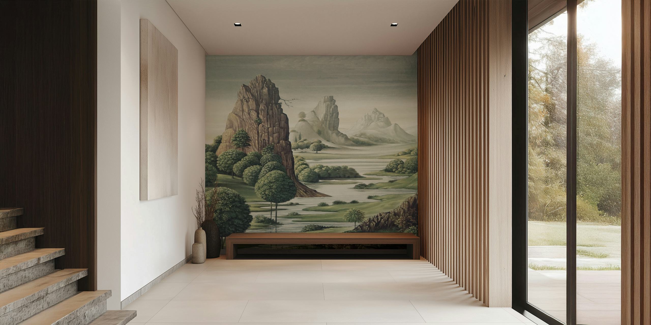Peace River Valley wallpaper in a room
