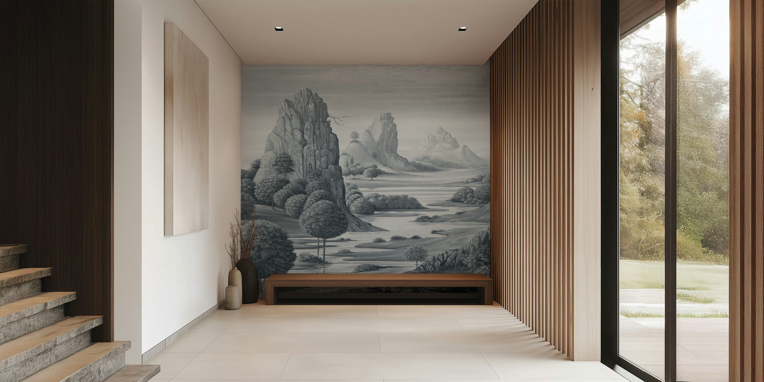 Peace River Valley behang in een kamer