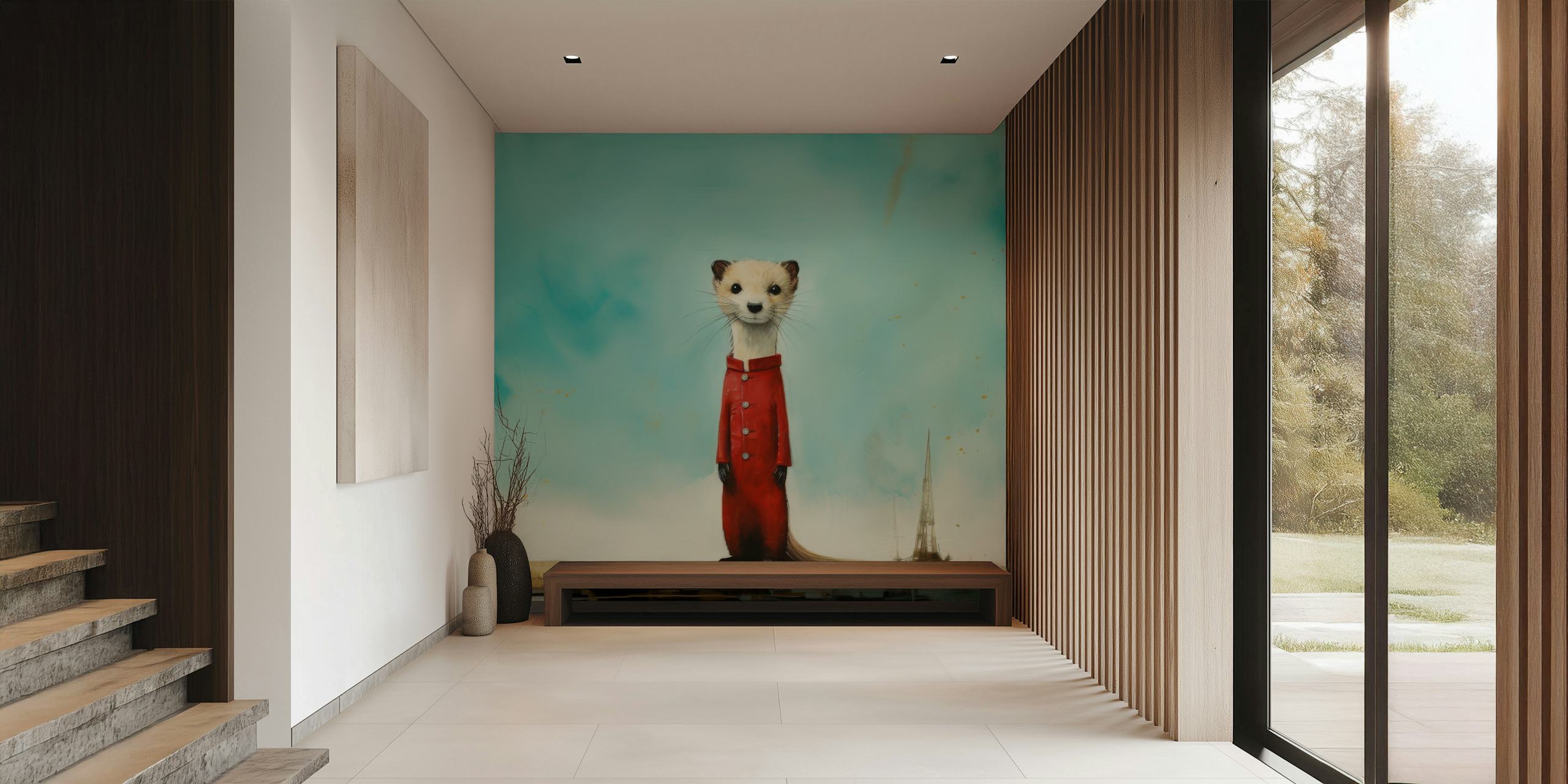 Minimal Stoat Elegance wallpaper in a room