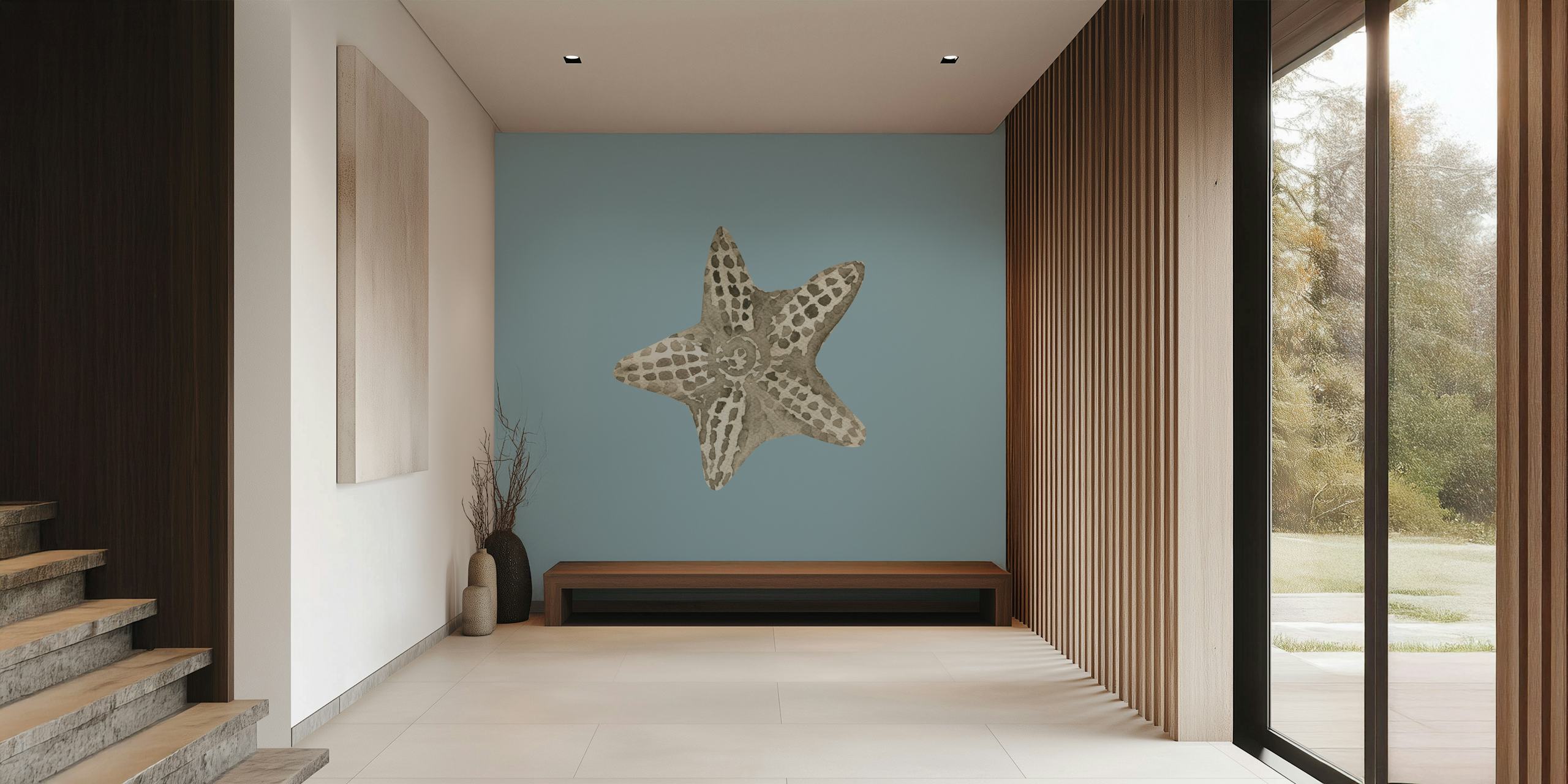 Papel de parede estrela-do-mar em um quarto