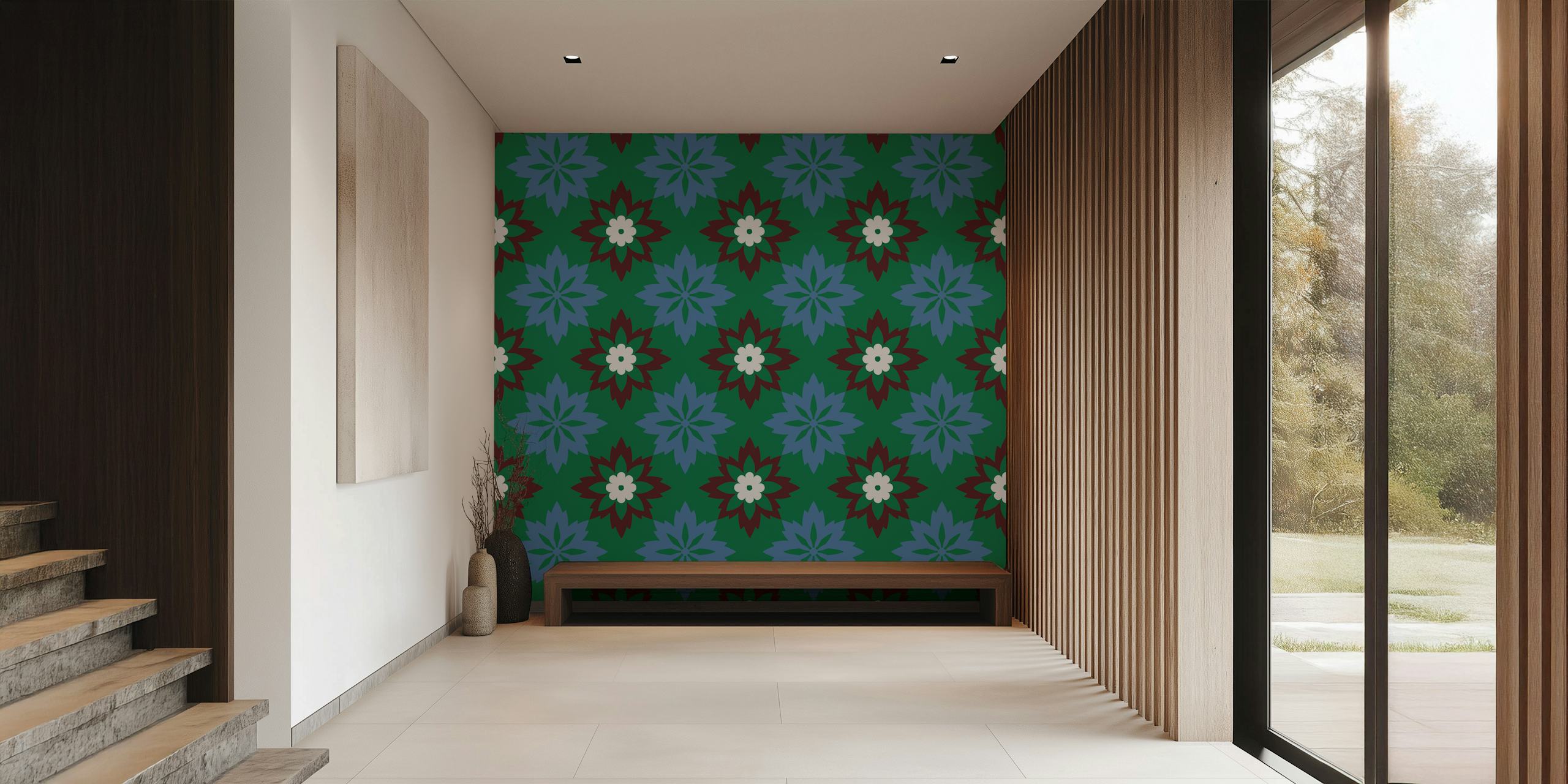 Emerald Garden Symphony wallpaper design