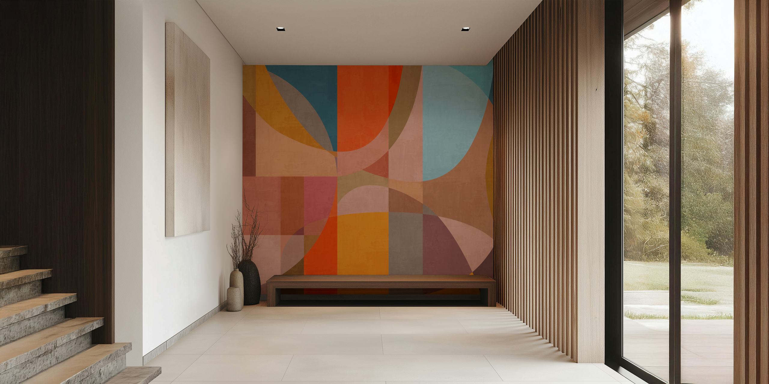 Ταπετσαρία Mid Century Modern Fusion σε ένα δωμάτιο
