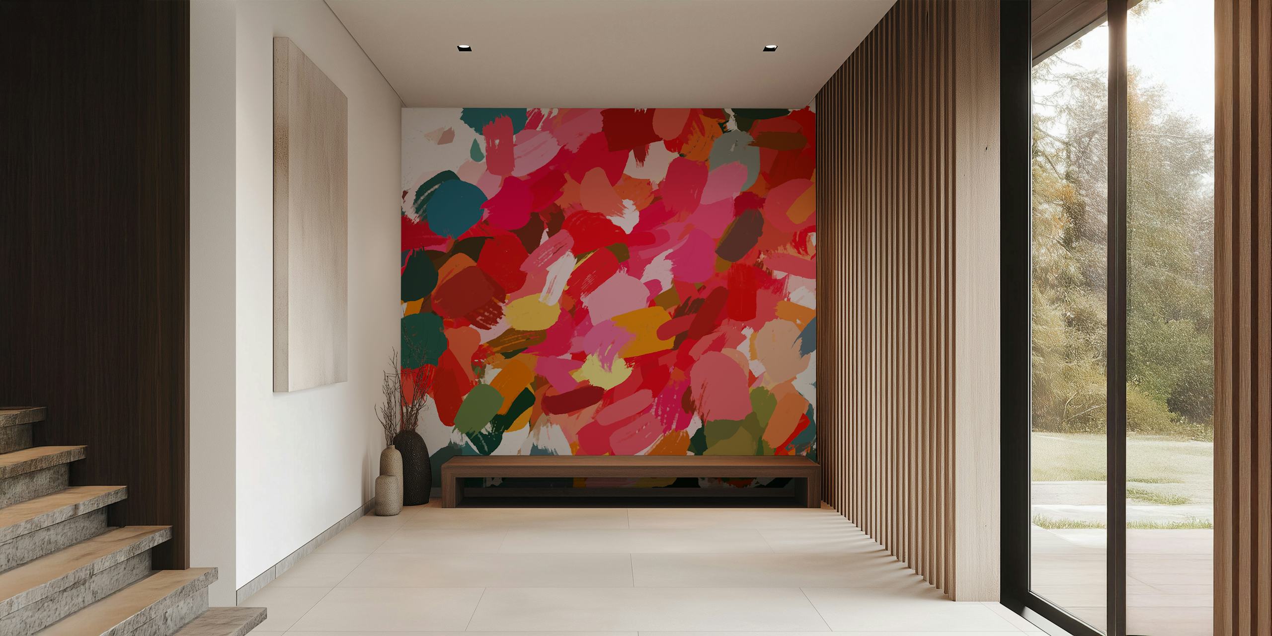 Colorful Amara wallpaper in a room setting