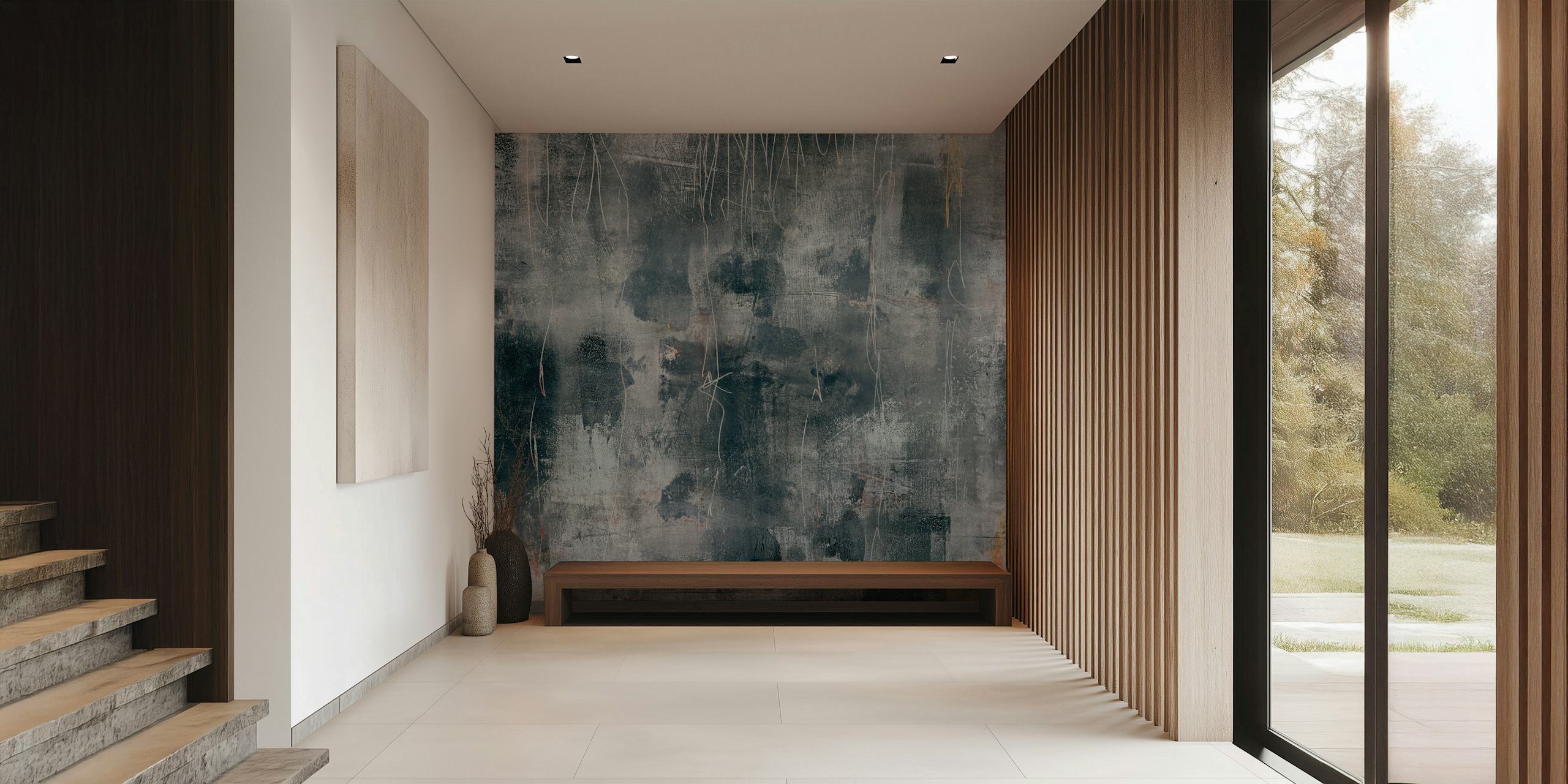 Abstract grey wallpaper with textured patterns and strokes