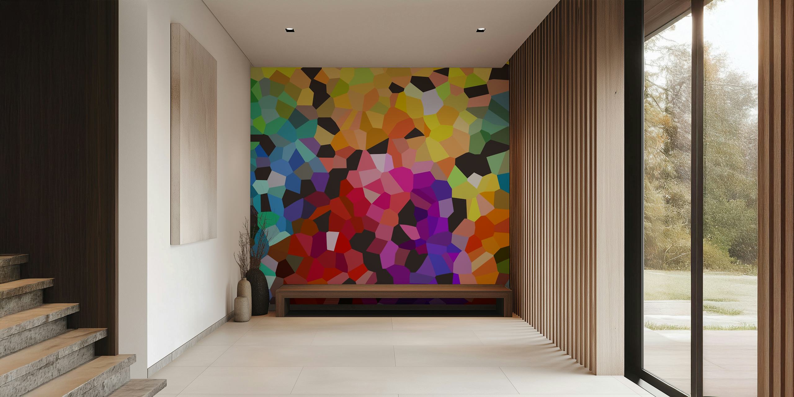 Colorful abstract geometric shapes wallpaper