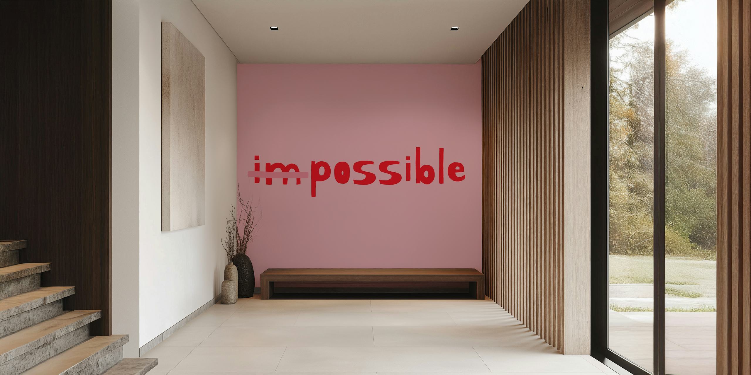 Impossible wallpaper design in a room