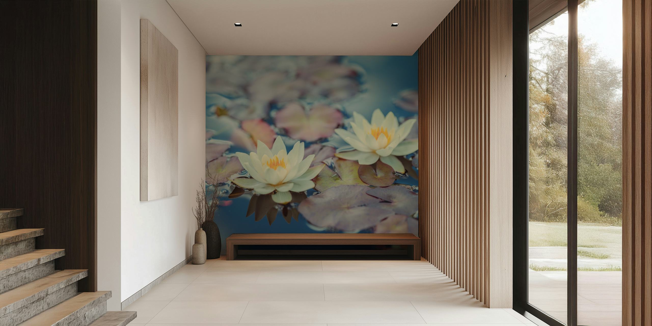 Lotus i dammen tapetdesign