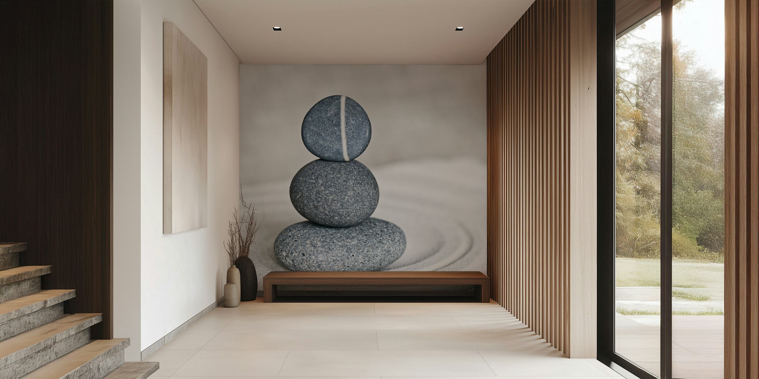 Balanced Stone Zen Style w aranżacji pokoju