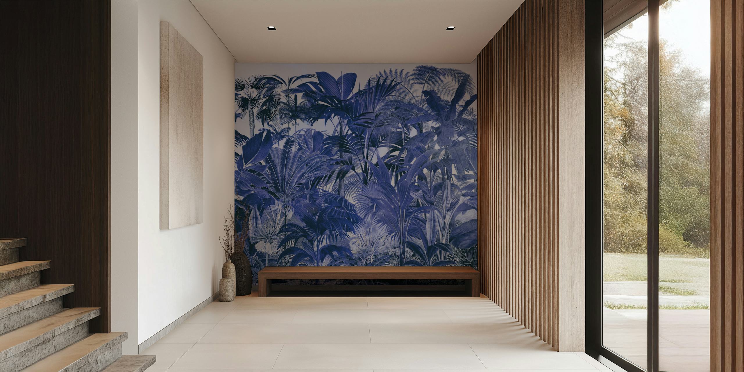 Design tapety Blue Jungle v pokoji