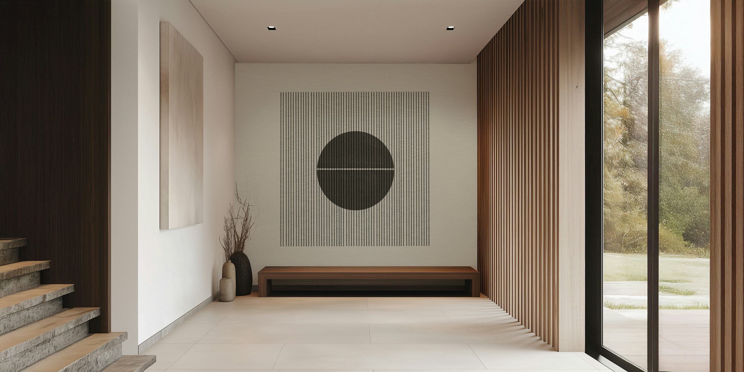 Σχέδιο ταπετσαρίας Japandi Minimal σε ένα δωμάτιο