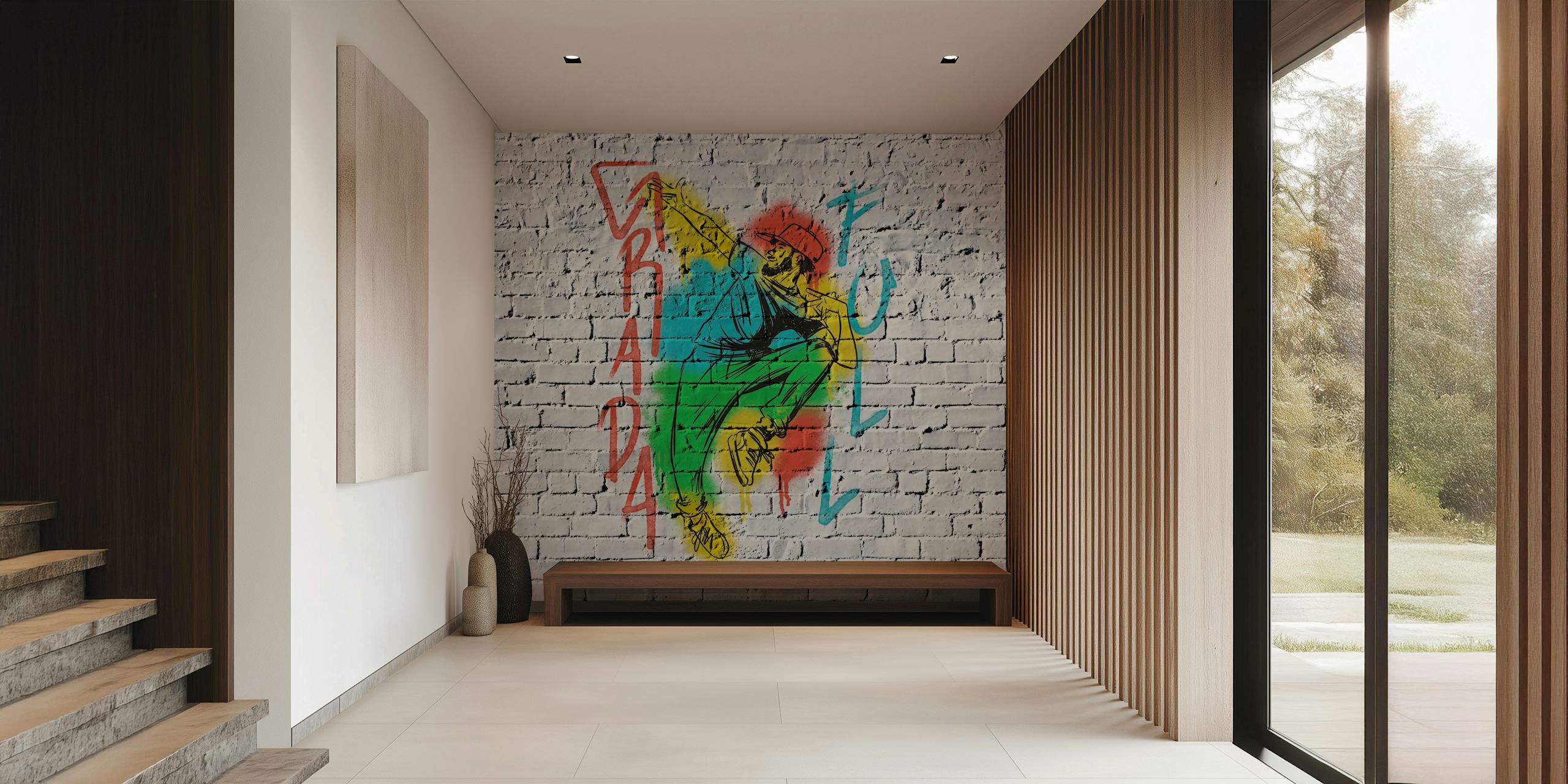 Urban Graffiti art-inspired wallpaper design