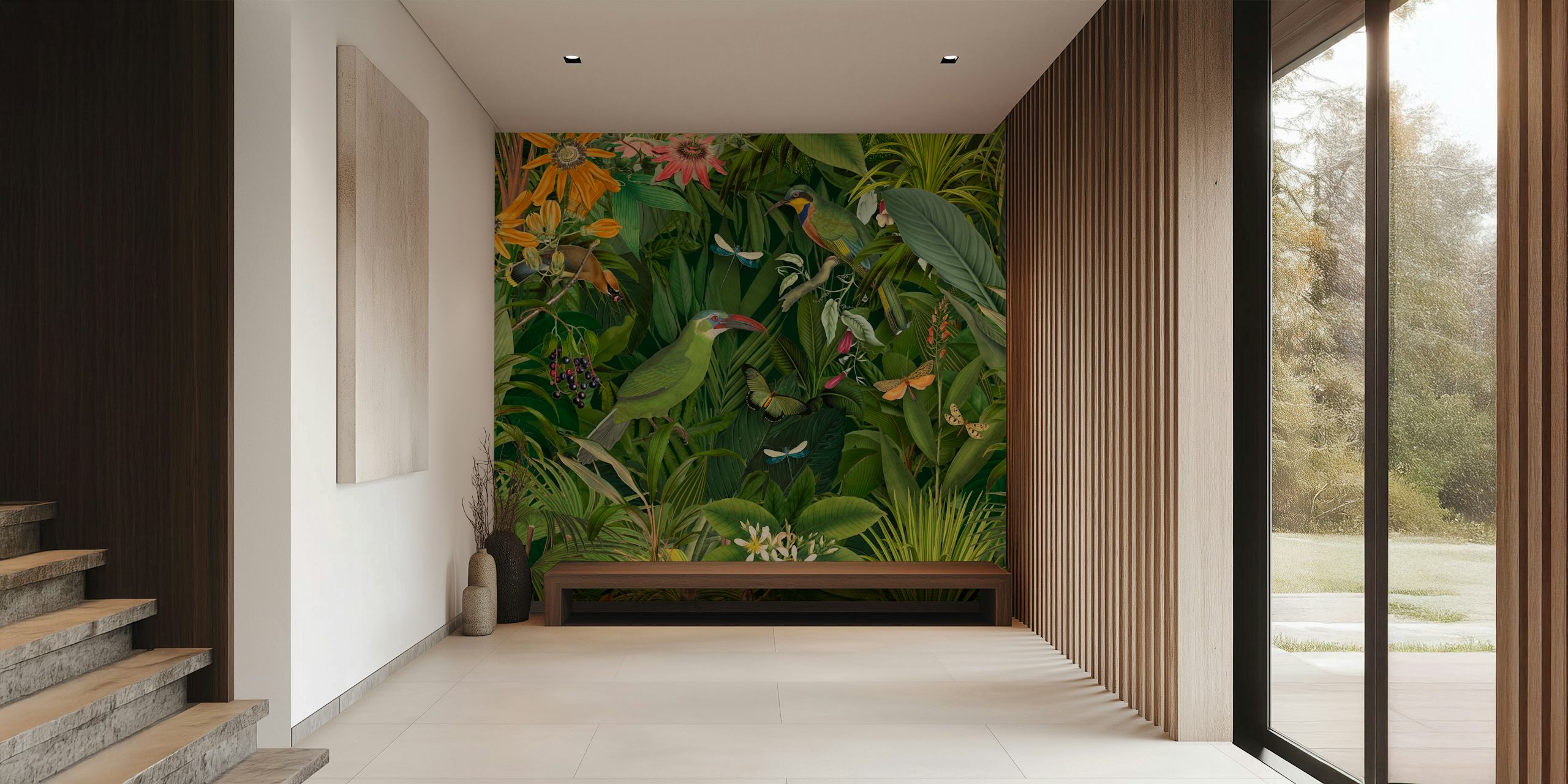 Papier peint Emerald Jungle Paradise dans une pièce