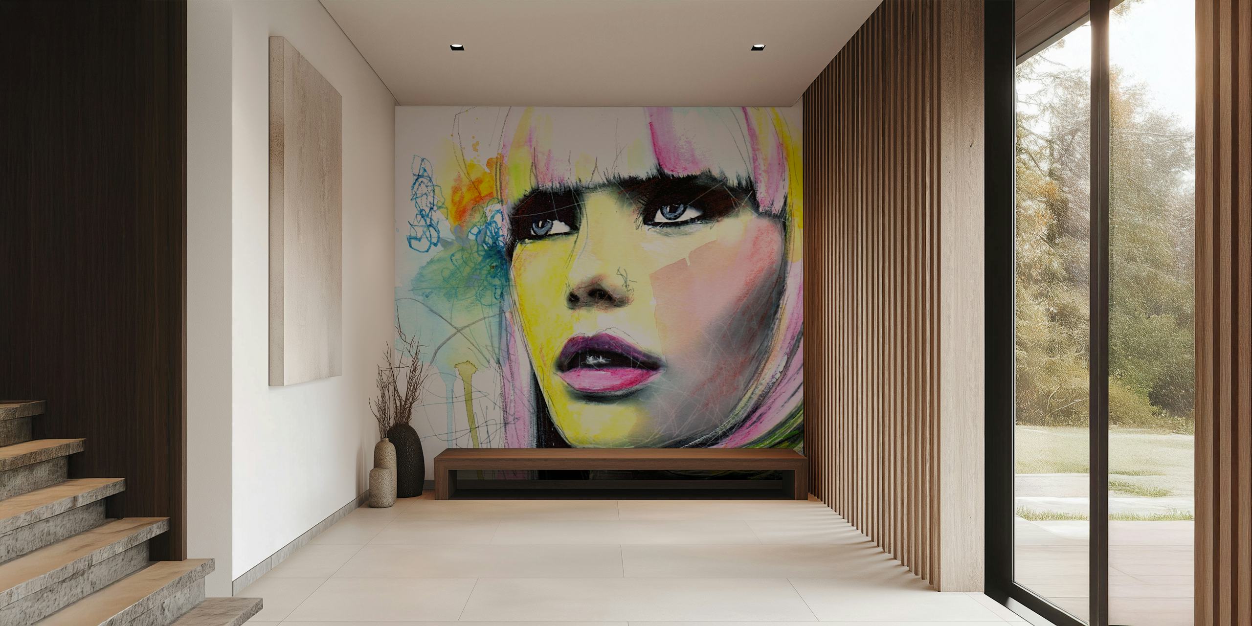 Vibrant dizajn zidne tapete Strong Desire Female Portrait