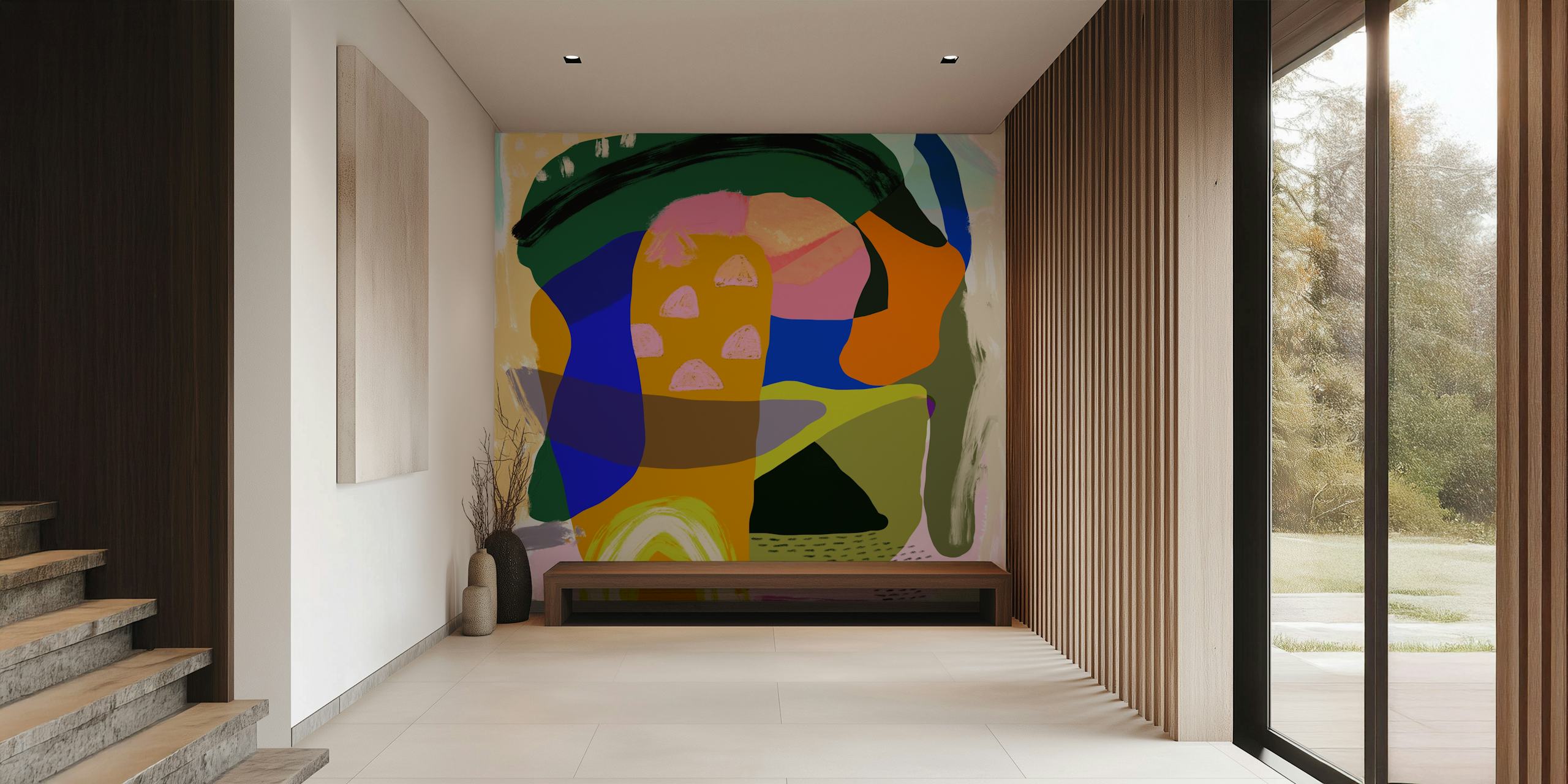 Abstract Cityscape Painting en una habitación
