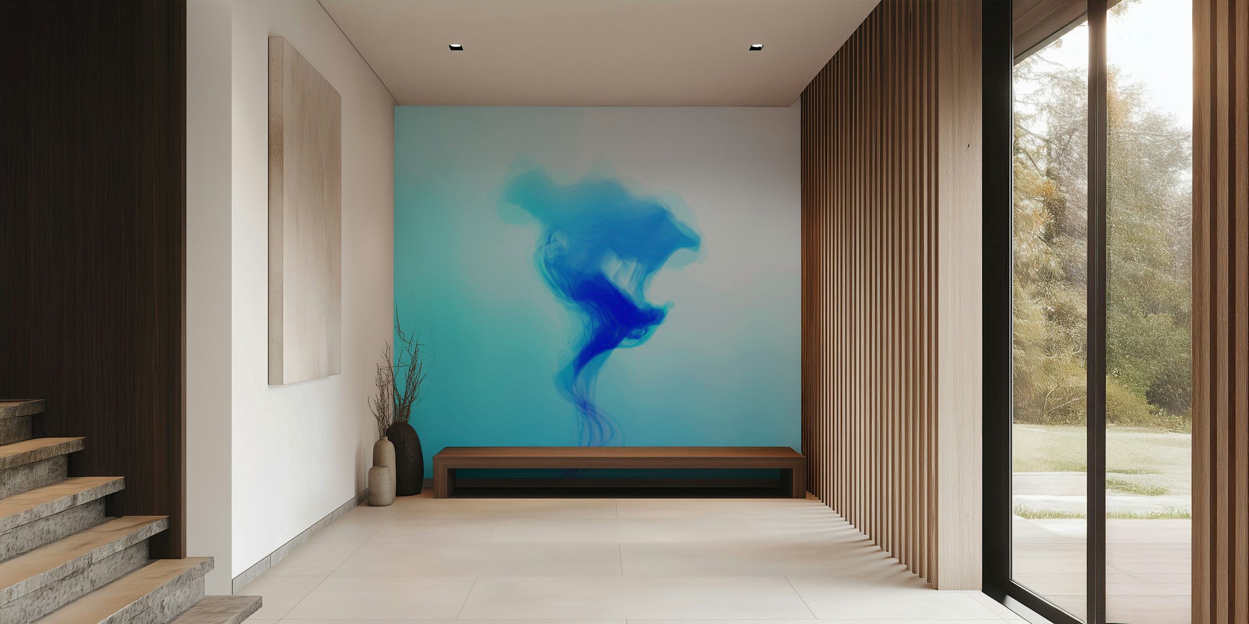 Jellyfish 2 wallpaper in a modern room