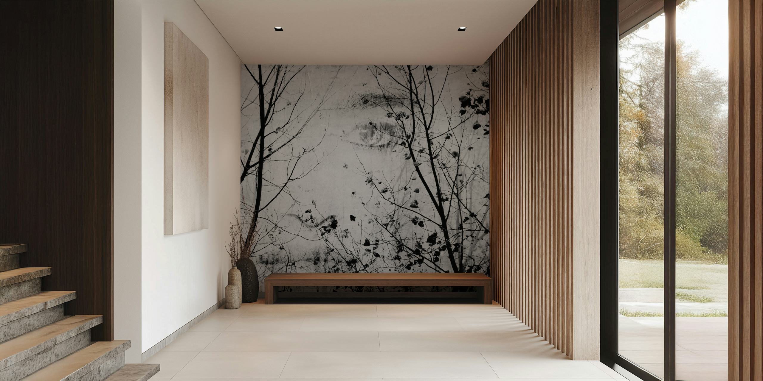 Papel de parede de Trees with a Girl in the mist