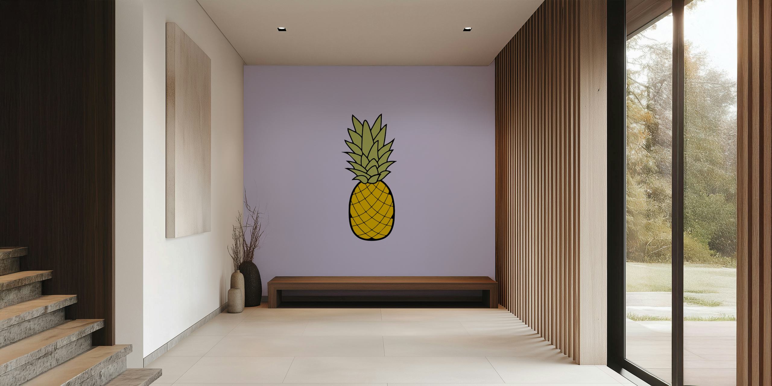 Pineapple tapet i et børneværelse