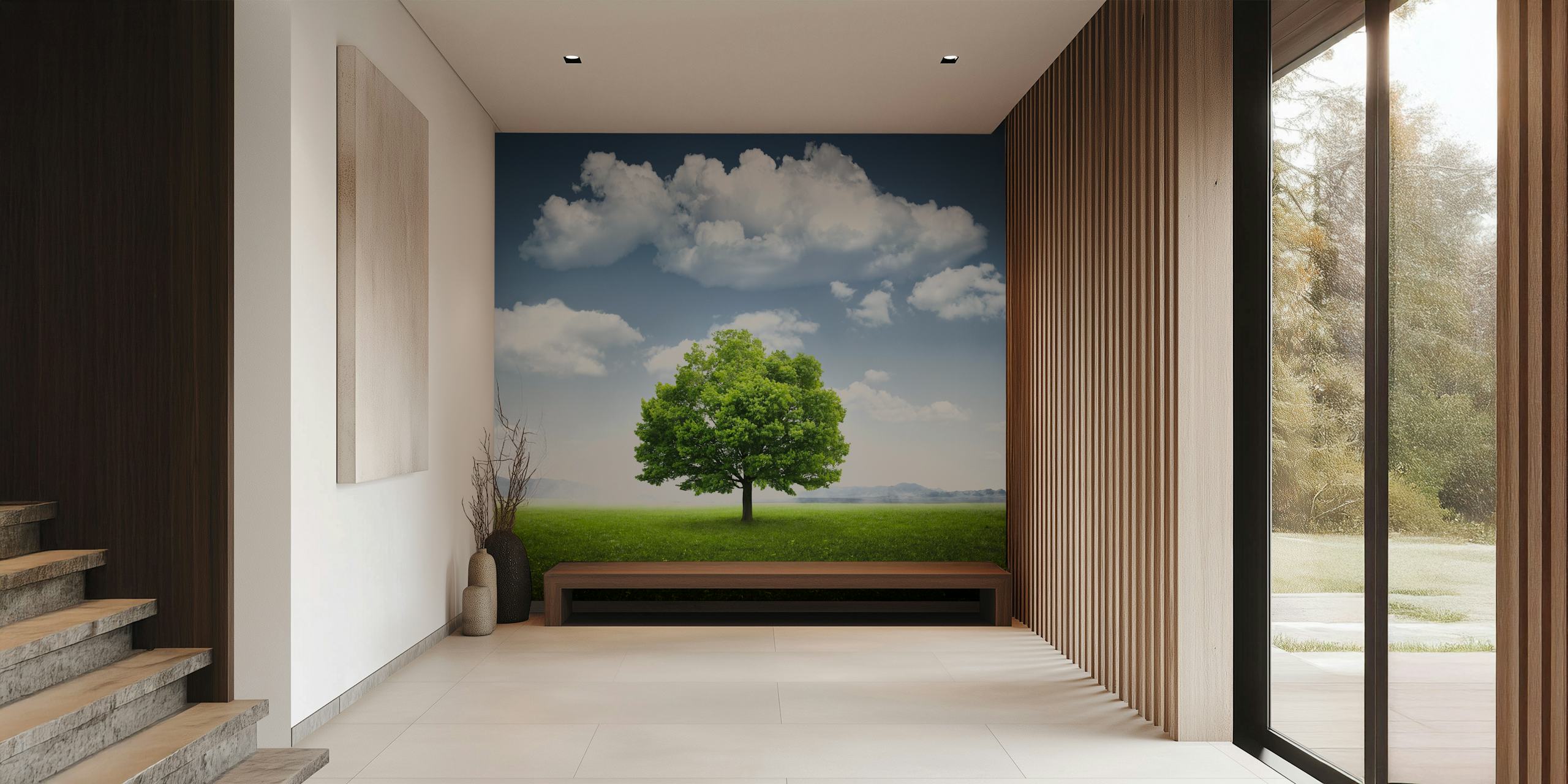 Lone tree Tapete in einem Raumsetting