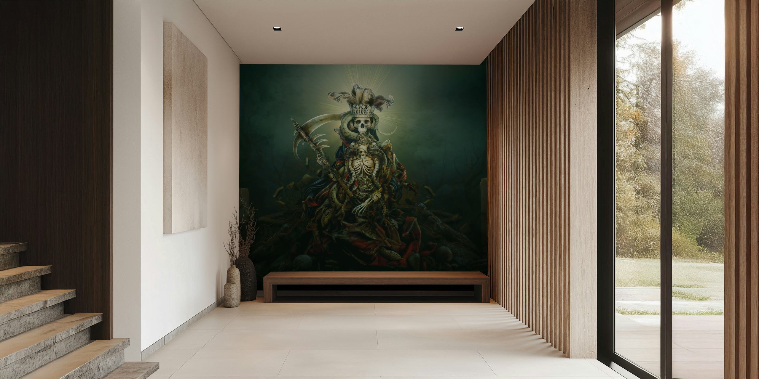 Skeleton Queen II wallpaper in a room setting