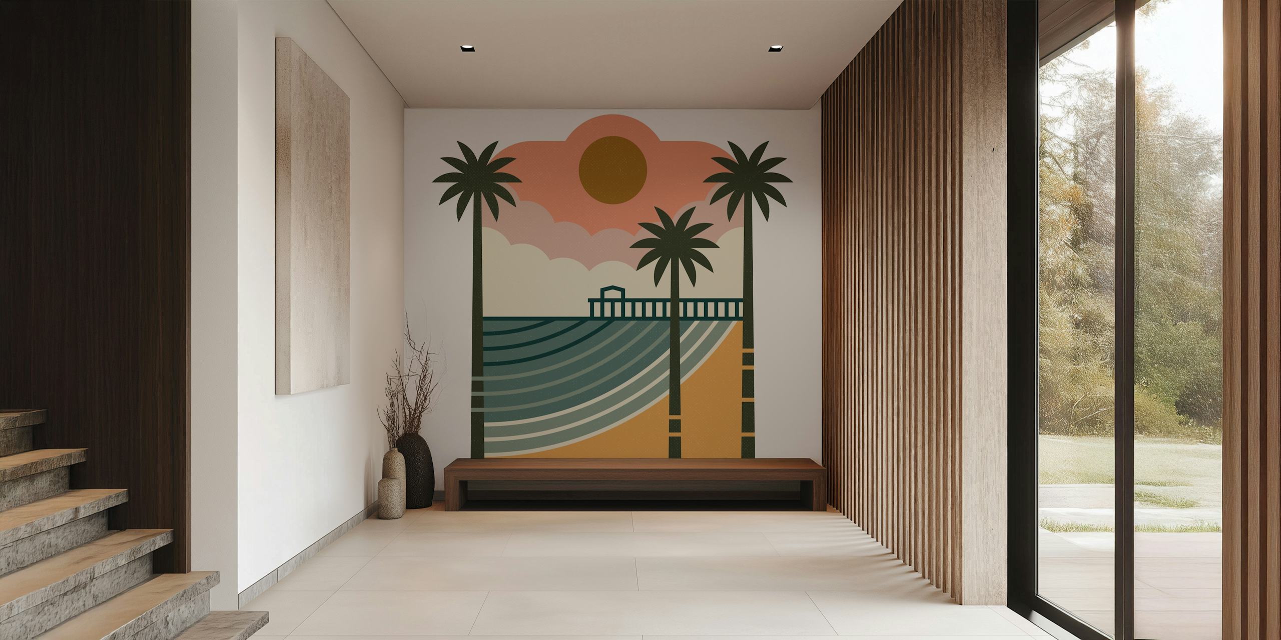 Tapeta The Pier u sobi s palmama
