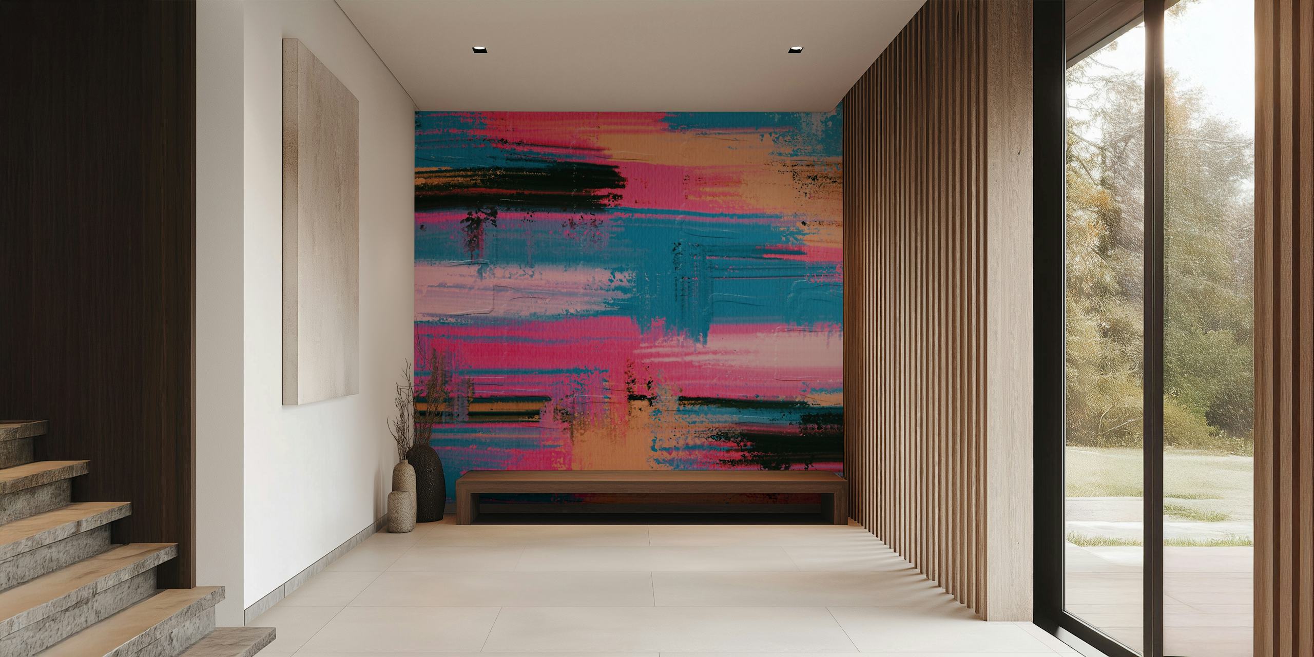 Ταπετσαρία Bold Color Lines σε ένα δωμάτιο