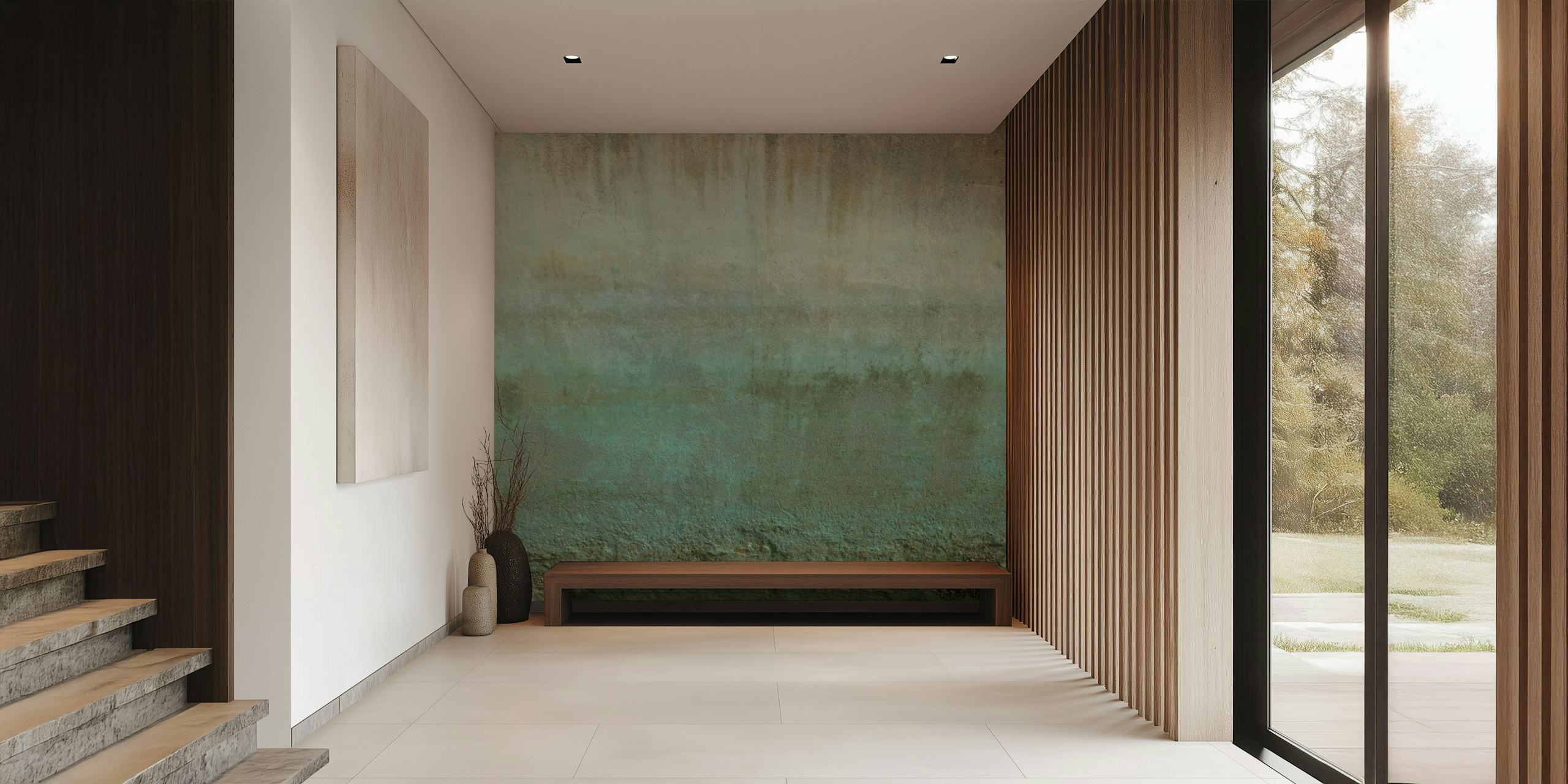 Turquoise wall art displayed in a room