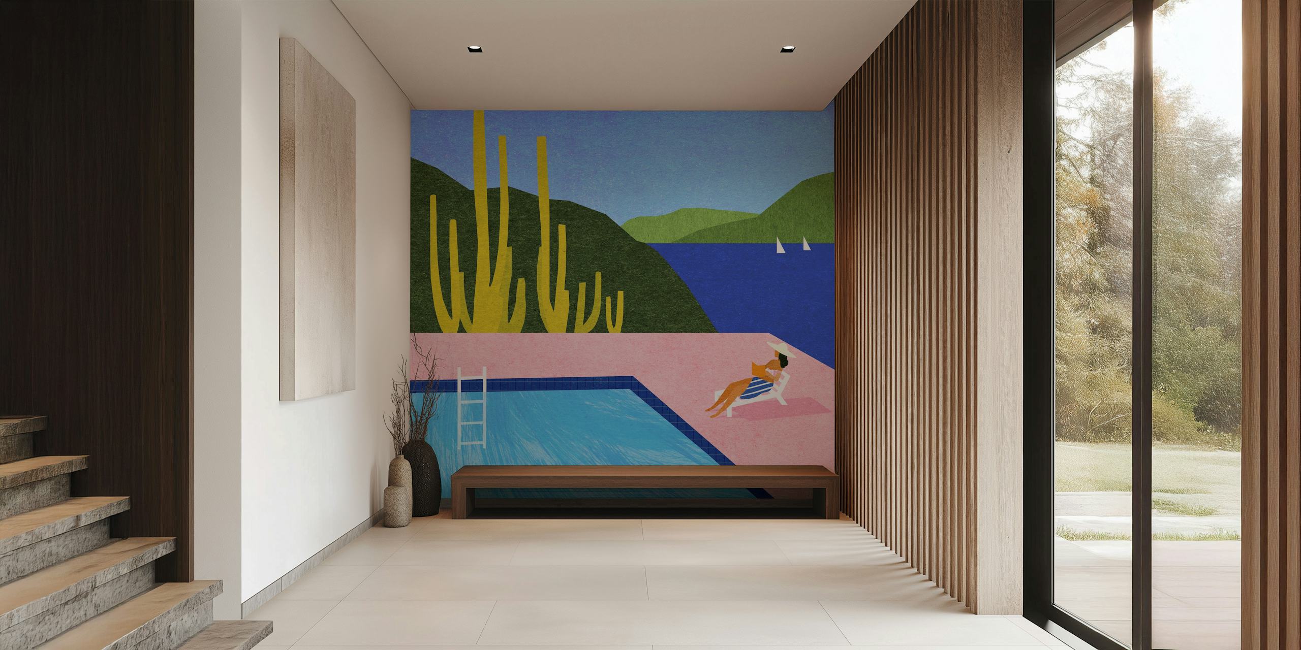 Carta da parati Swimming Pool in una bella stanza