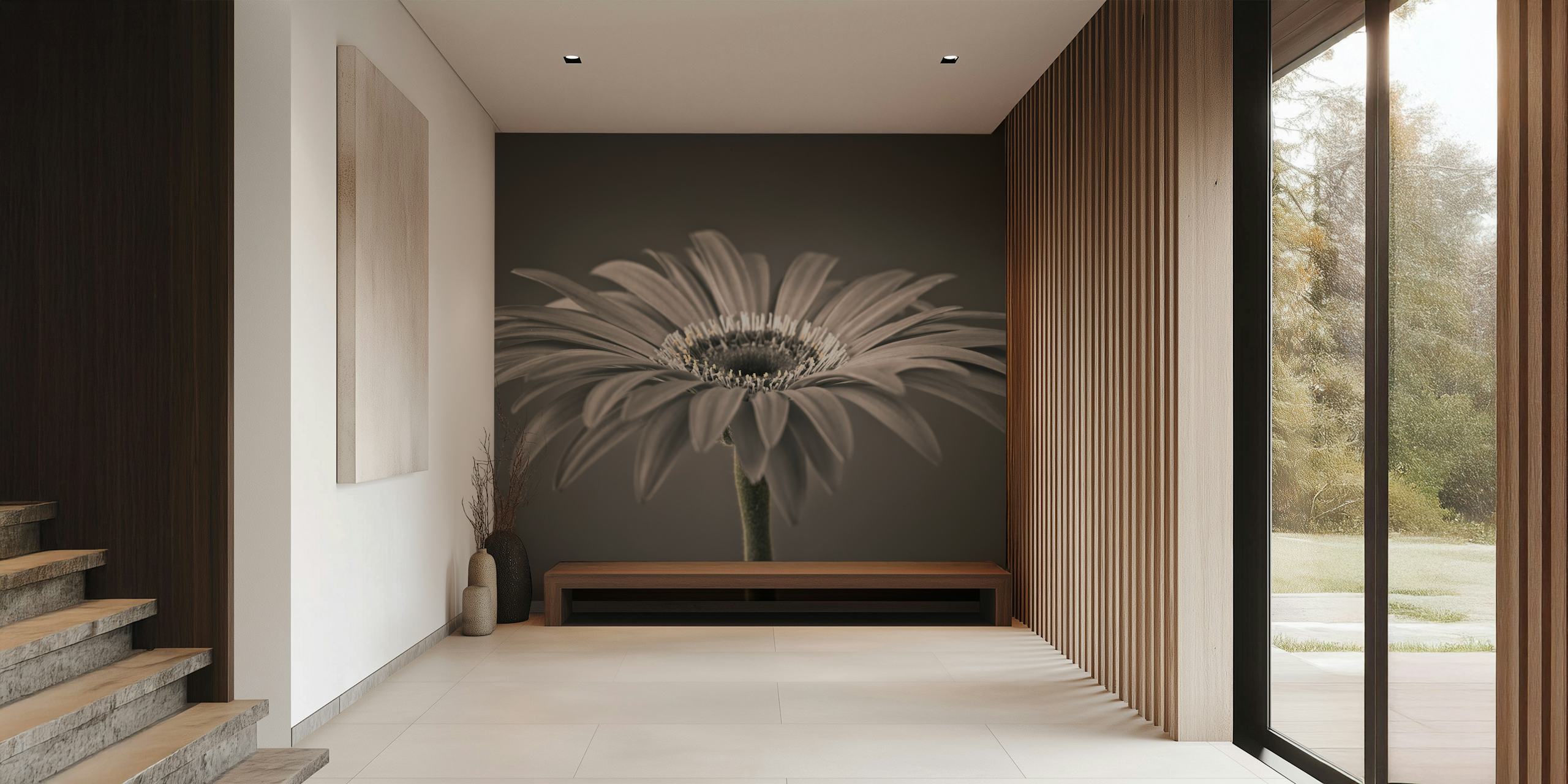 Radiant Gerbera wallpaper in a room