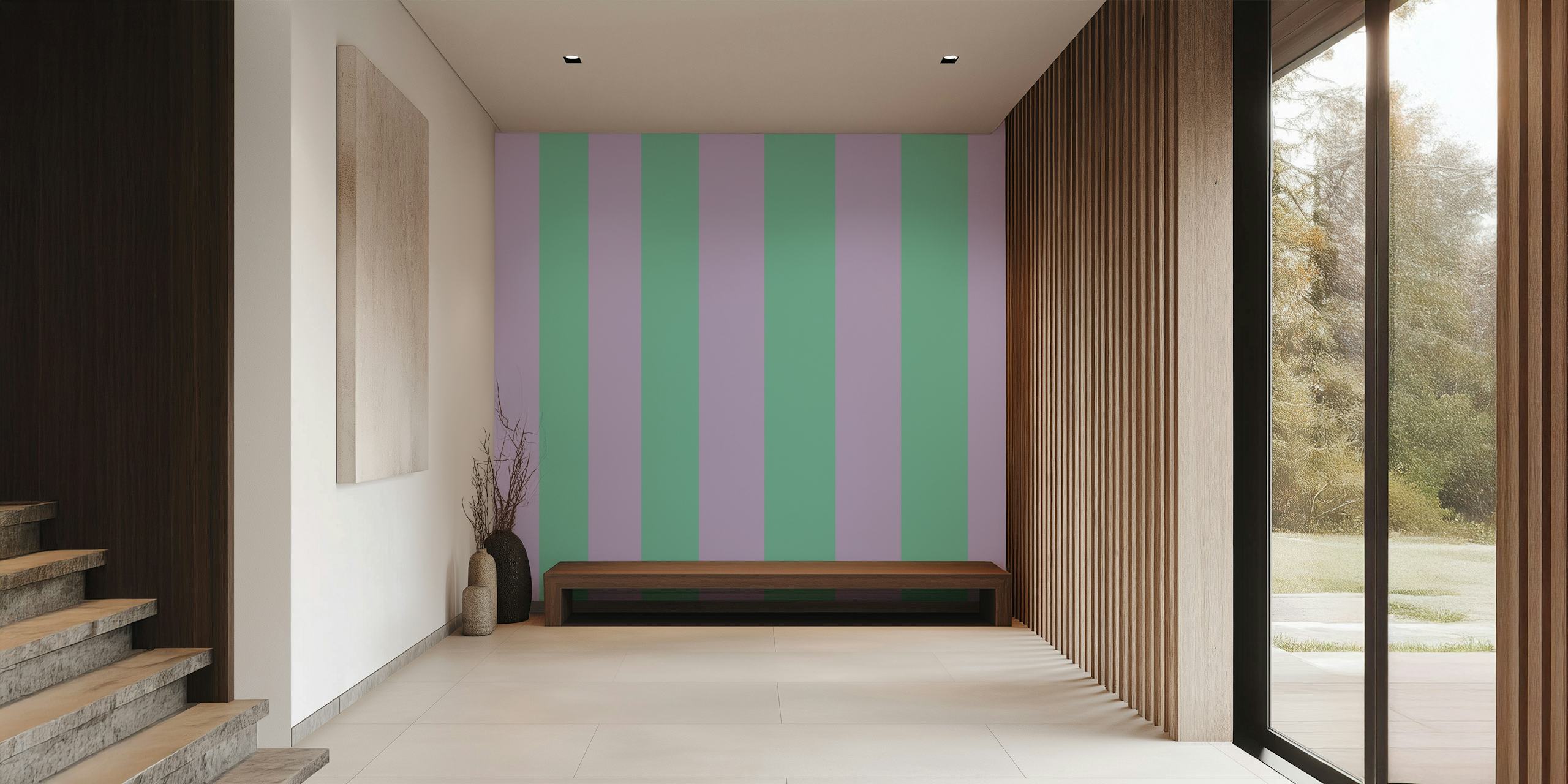 Soft Stripes Pastell wallpaper in a room
