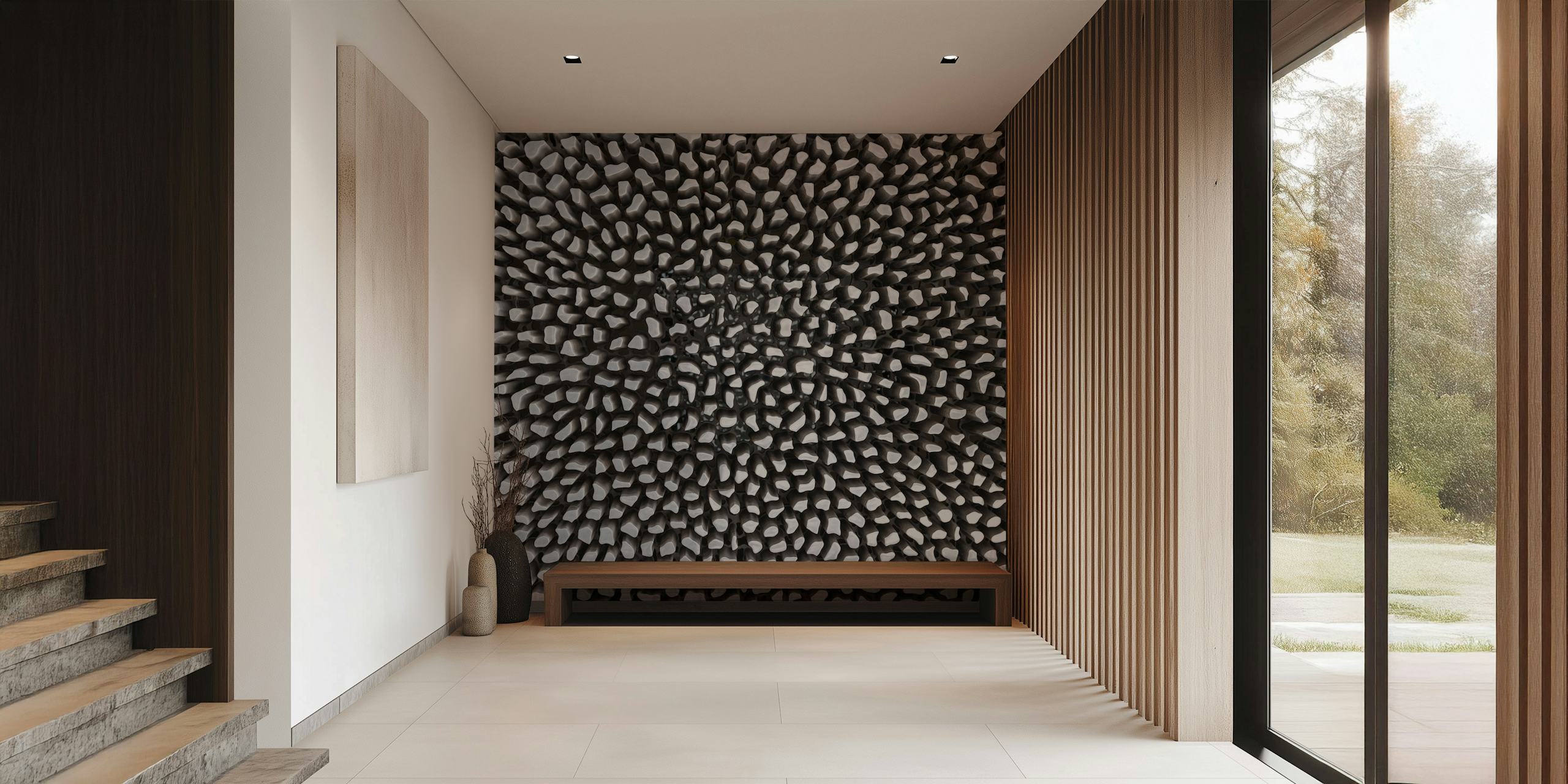 Textured wooden surface papier peint dans une pièce