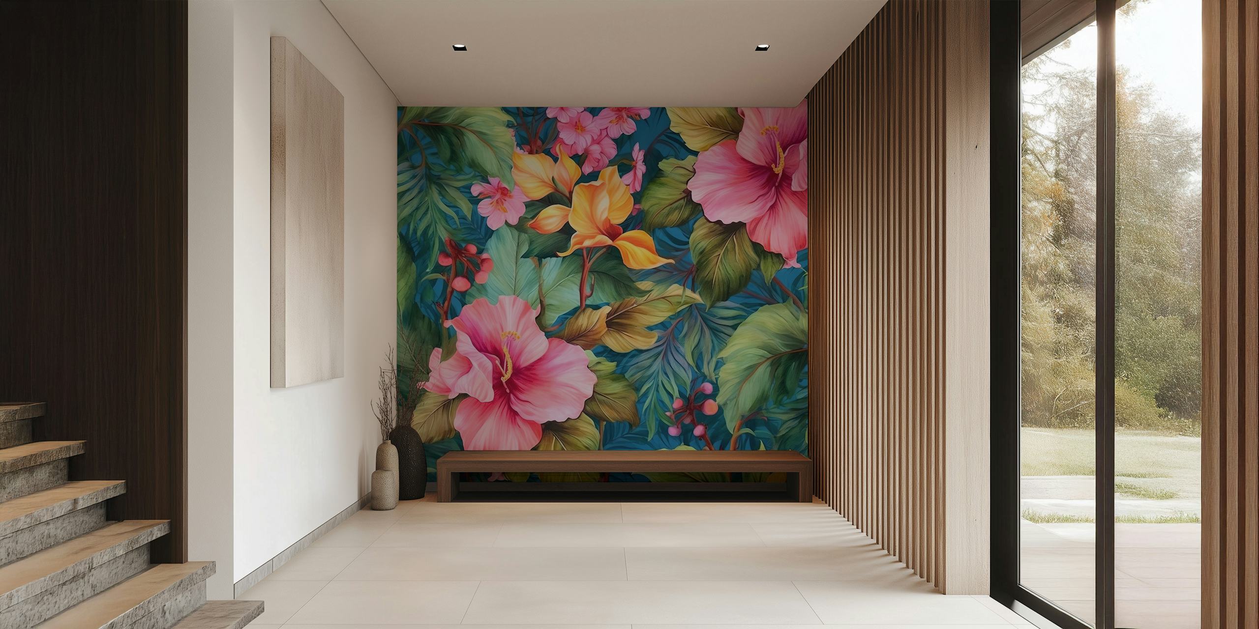 Tropical Lush Flora #6 wallpaper in a room