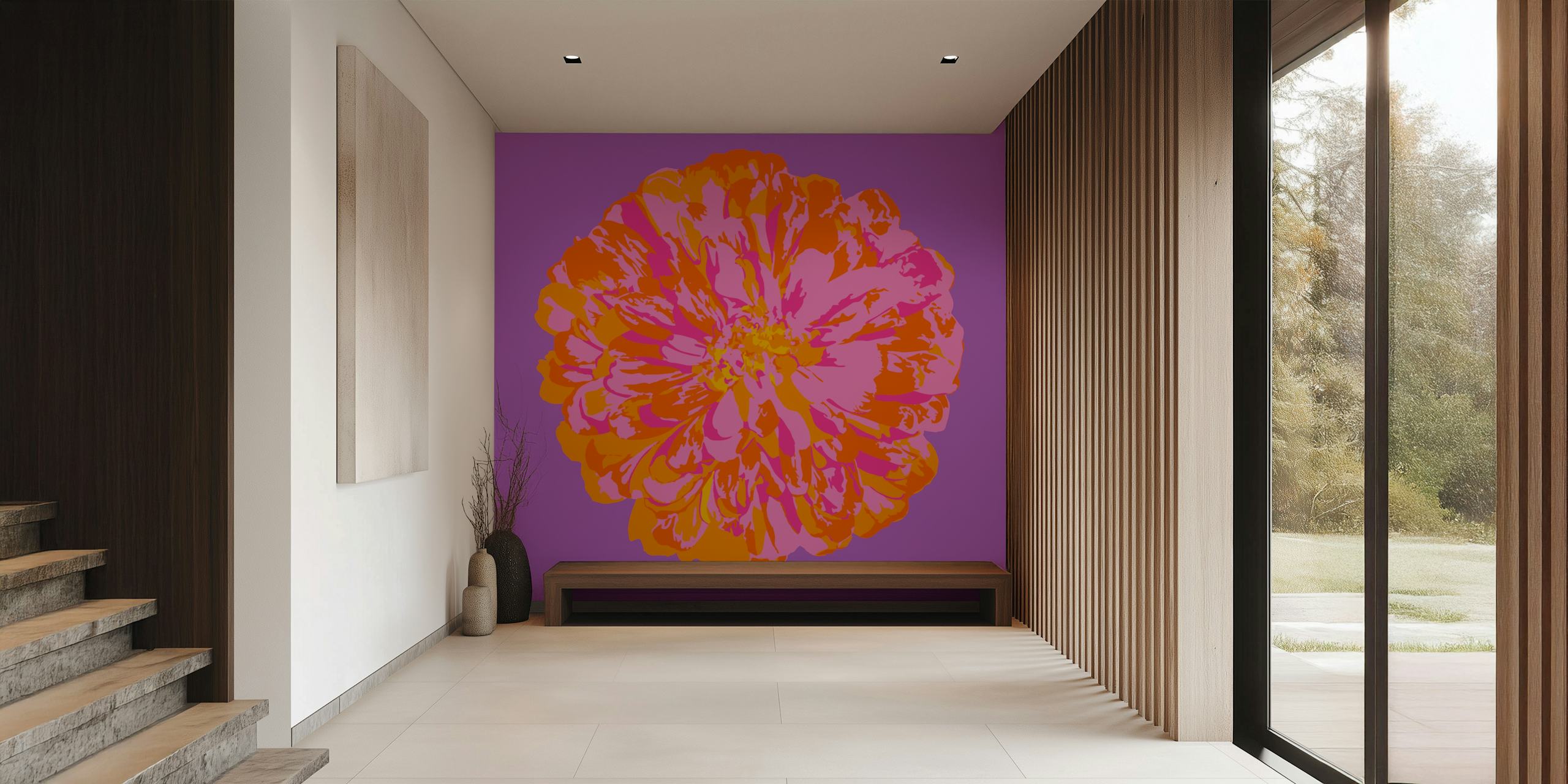 Chrysanthemums Floral Tapet I Et Værelse