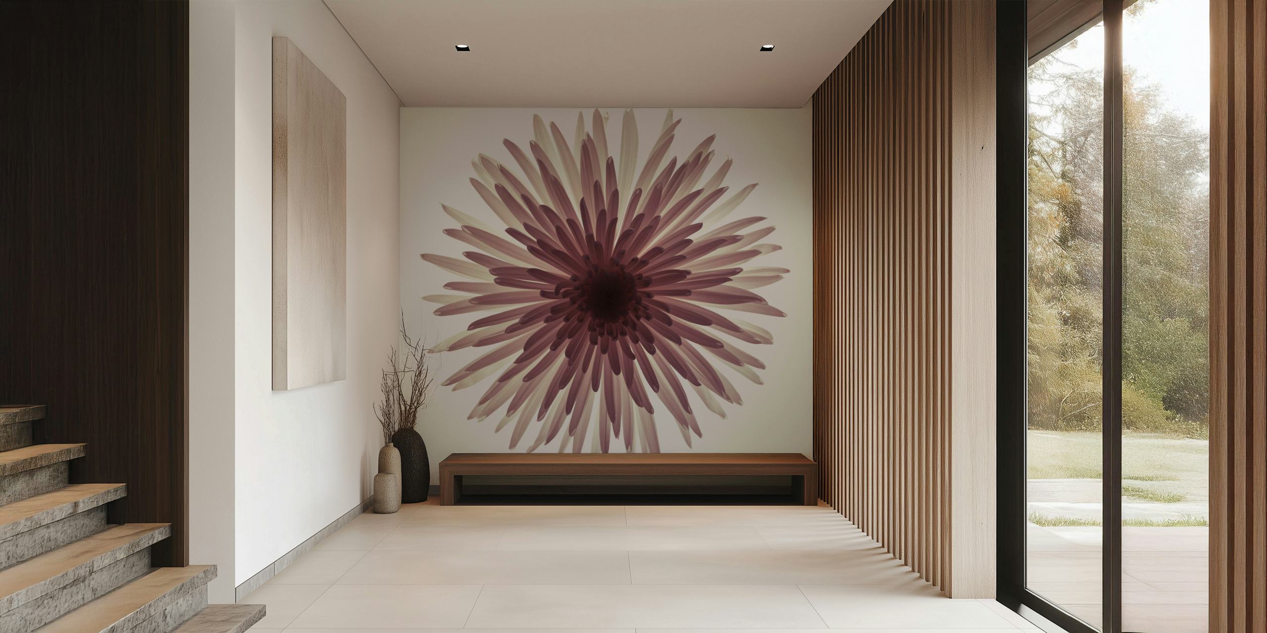 Papier peint Glowing Chrysanthemum dans une pièce