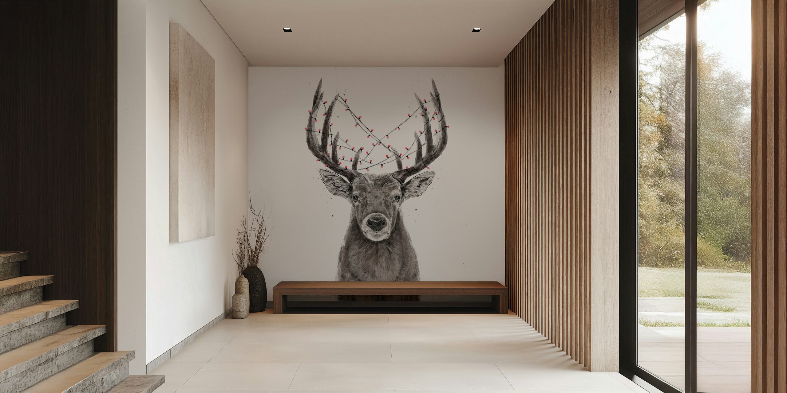 Xmas deer II wallpaper in a room