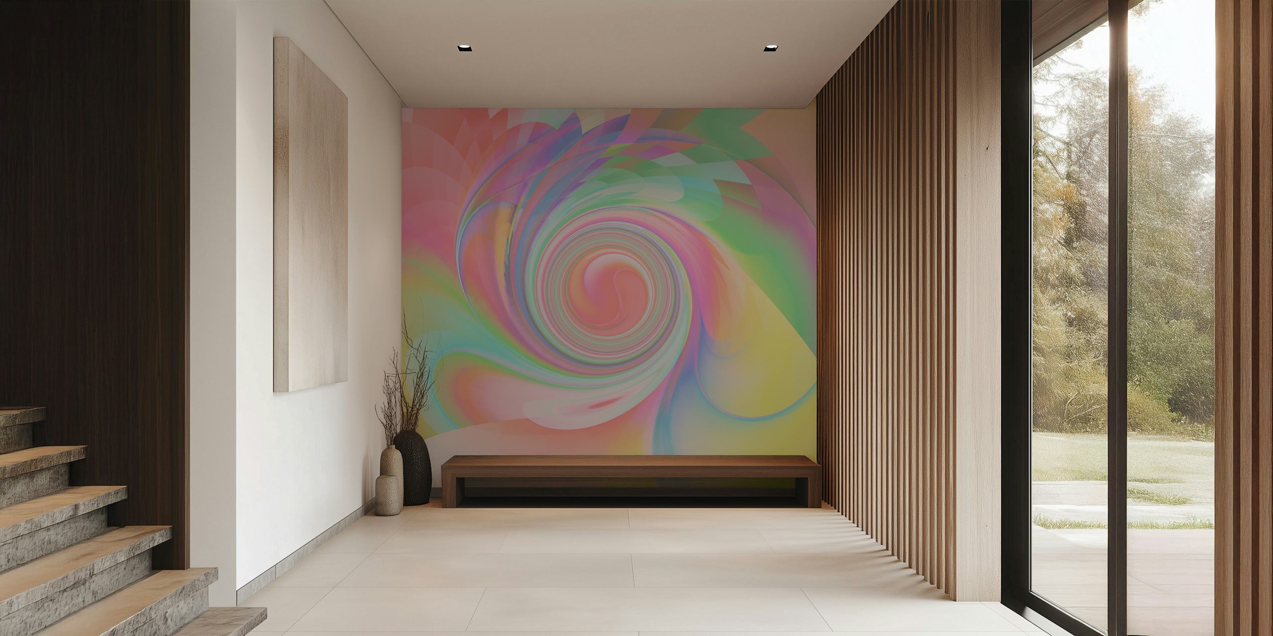 Colorful wallpaper design in a vibrant room
