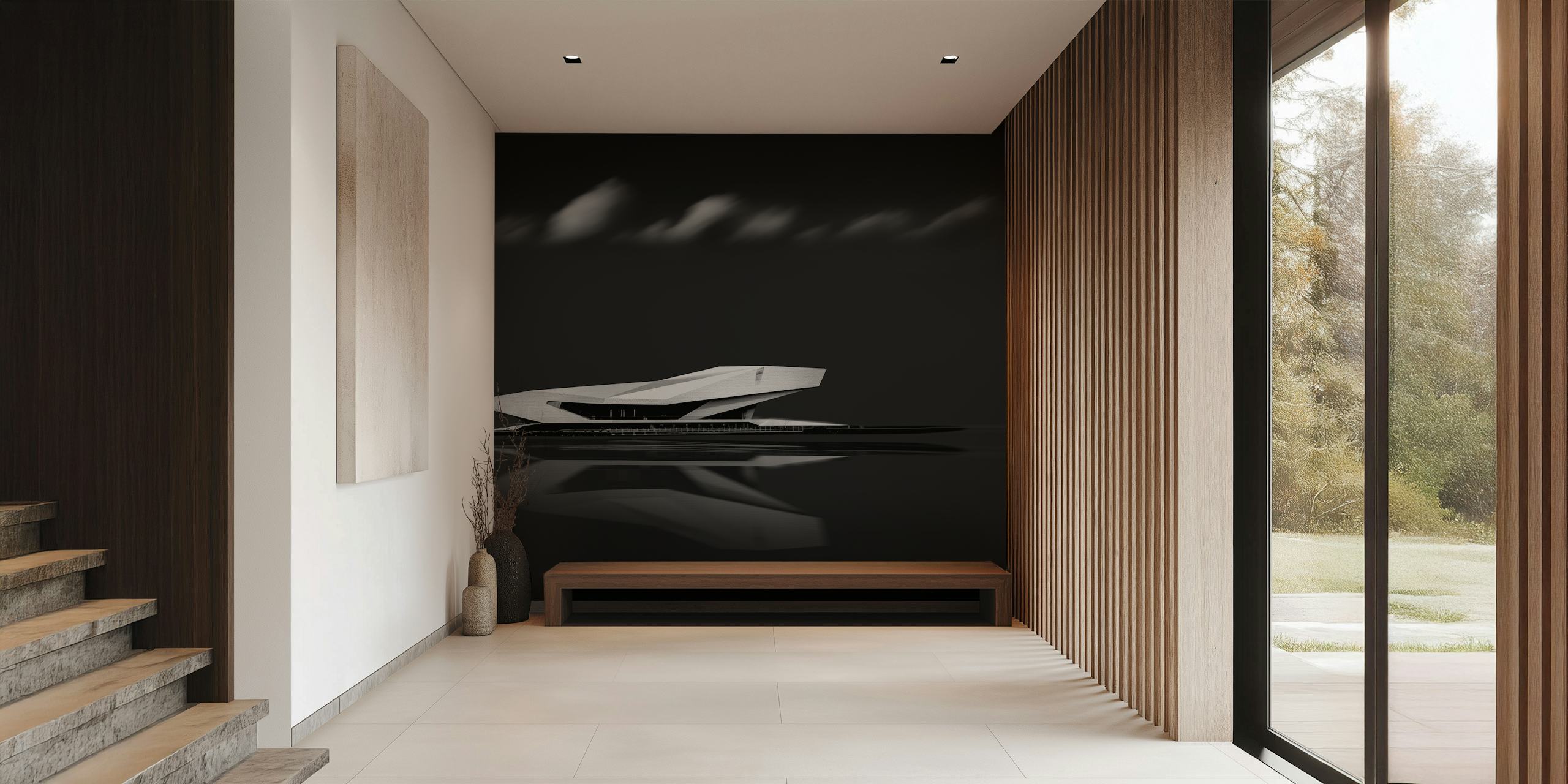 Modern abstract black and white design wallpaper