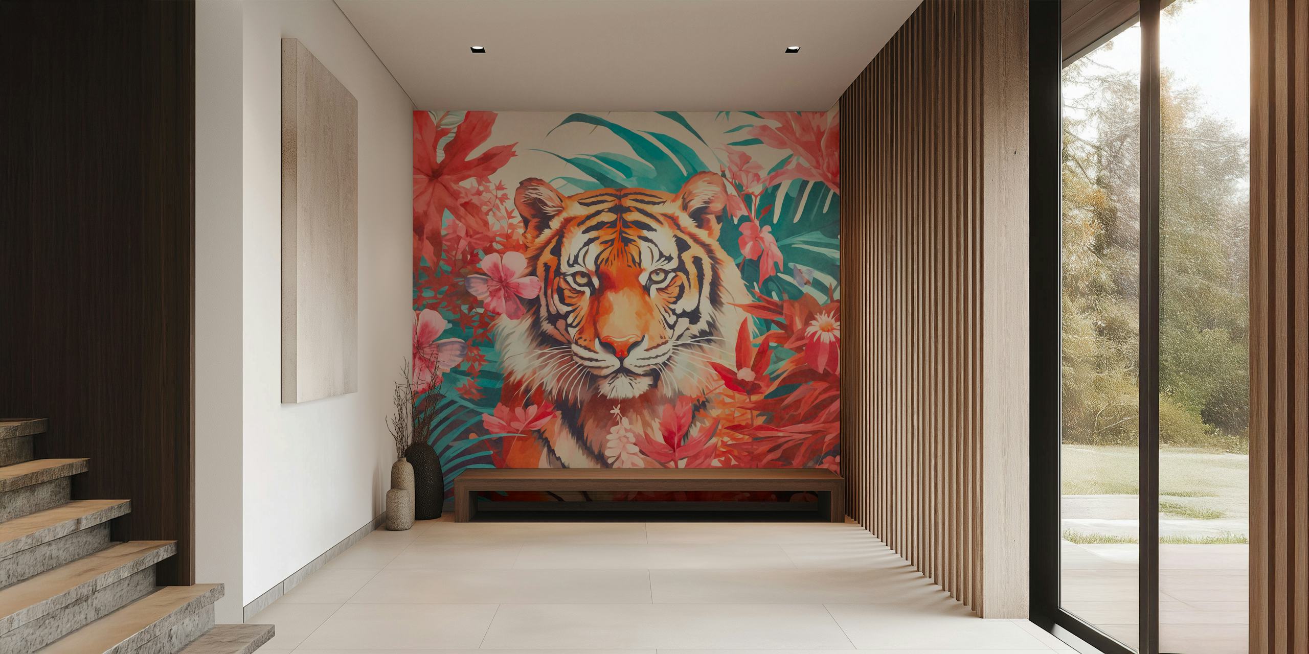 Wild Tigers Jungle Paradise papel de parede em exibição
