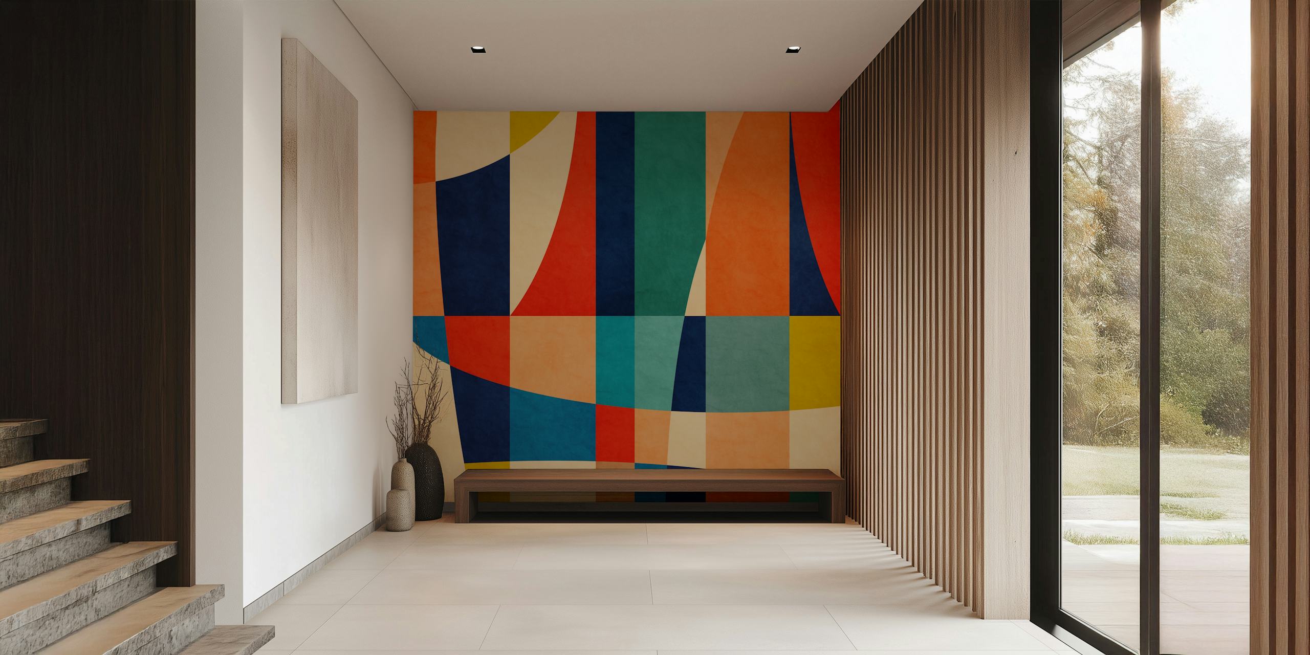 Bunte geometrische Muster Tapete in verschiedenen Farben