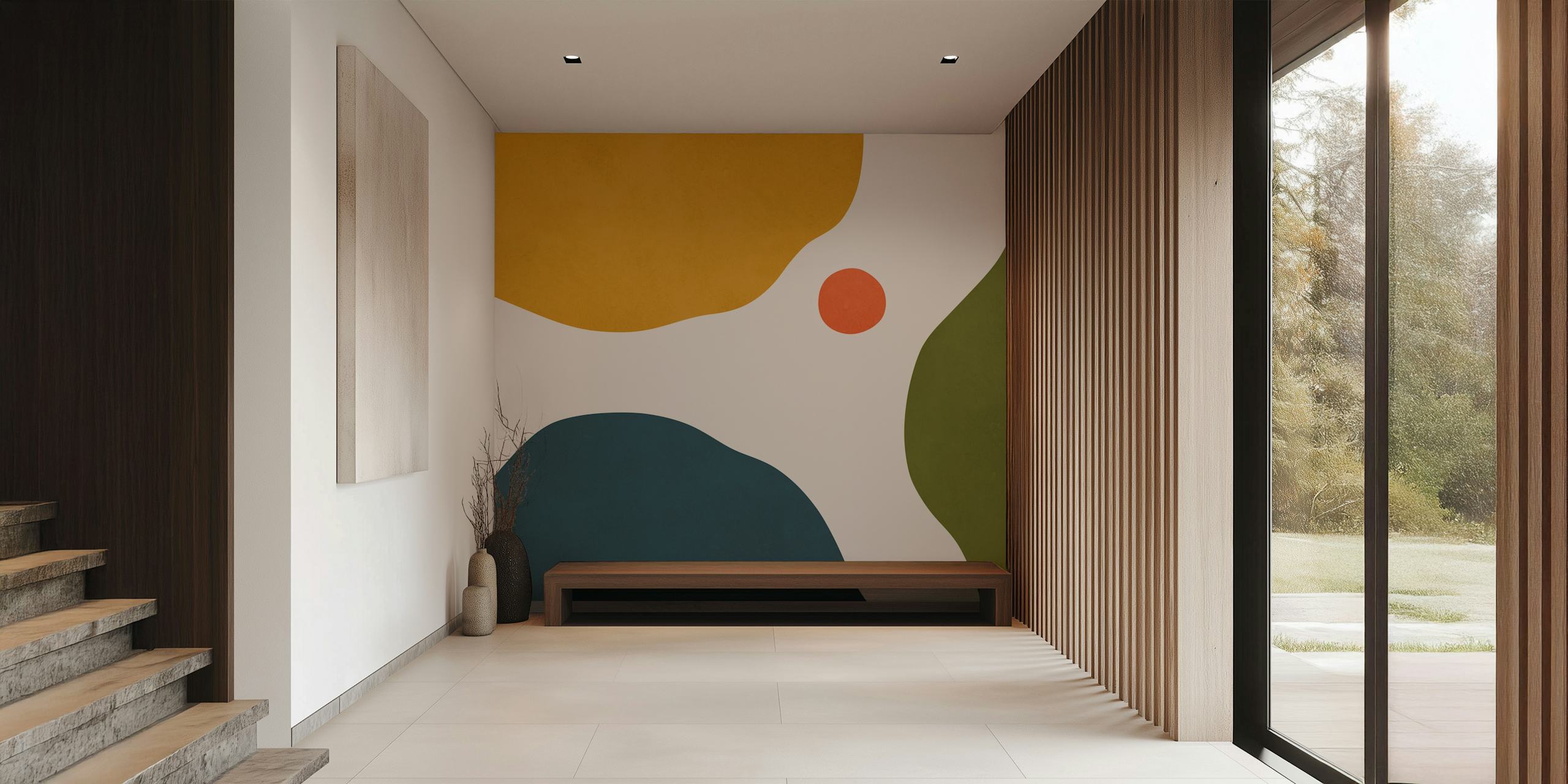 Expressive curved shapes 7 tapetti huoneessa