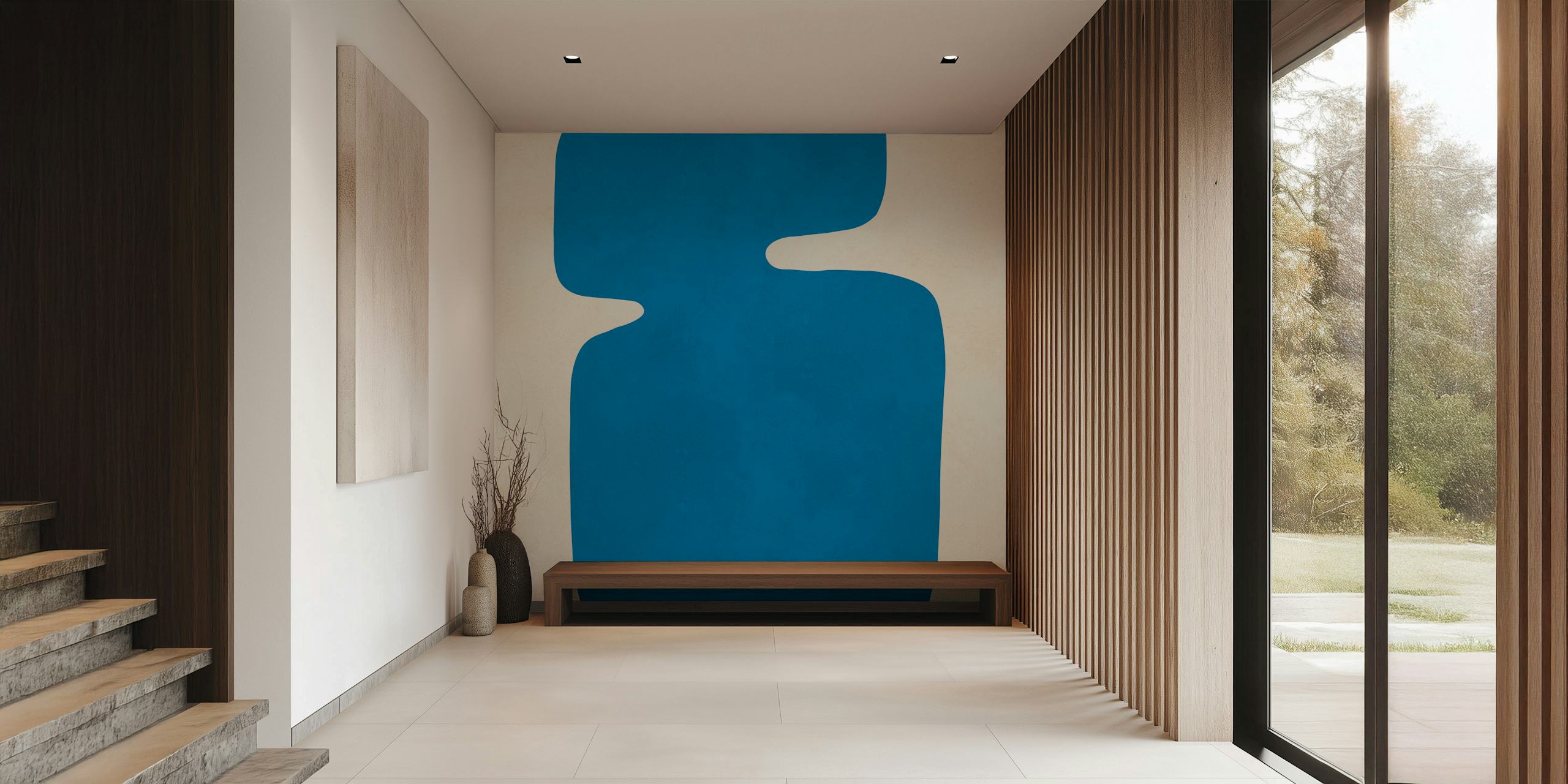 Geometric modern art tapet i et rum