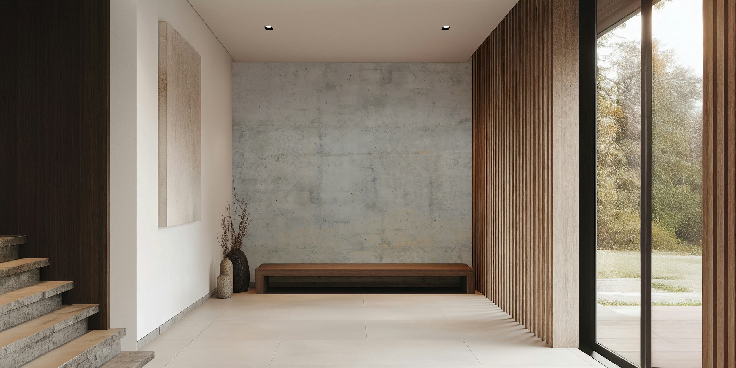 Raw Concrete wallpaper displayed in a room