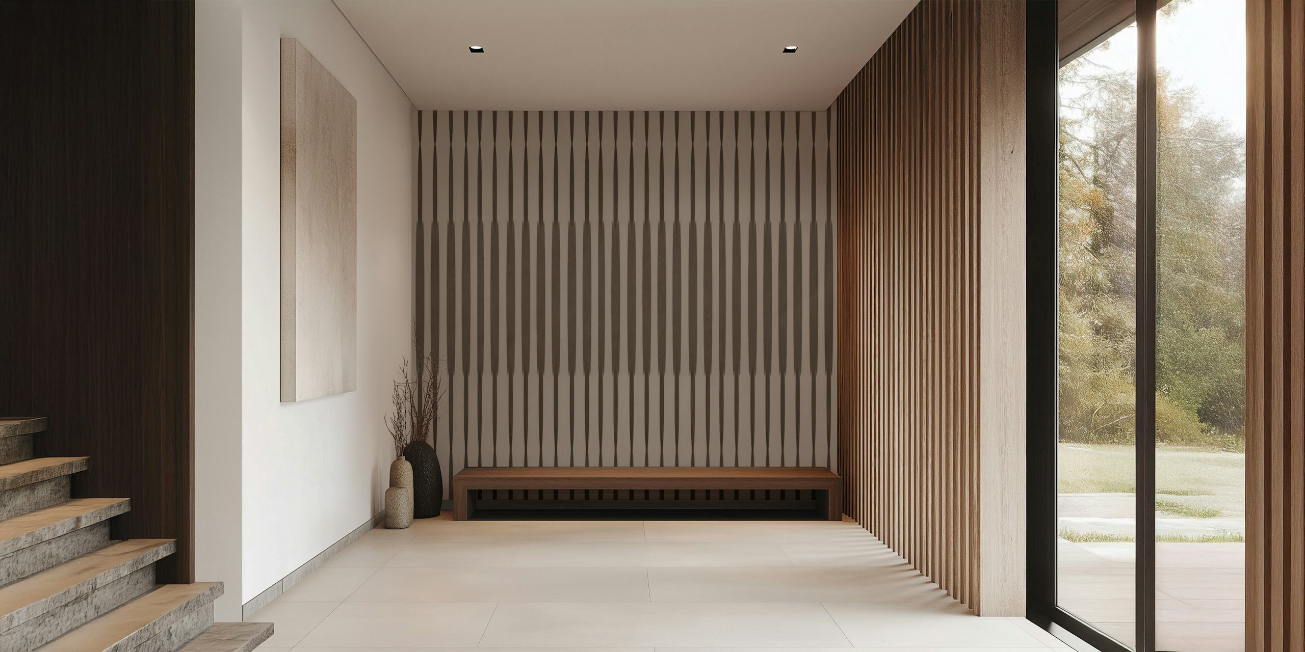 Vertical striped pattern in neutral tones minimalist wallpaper