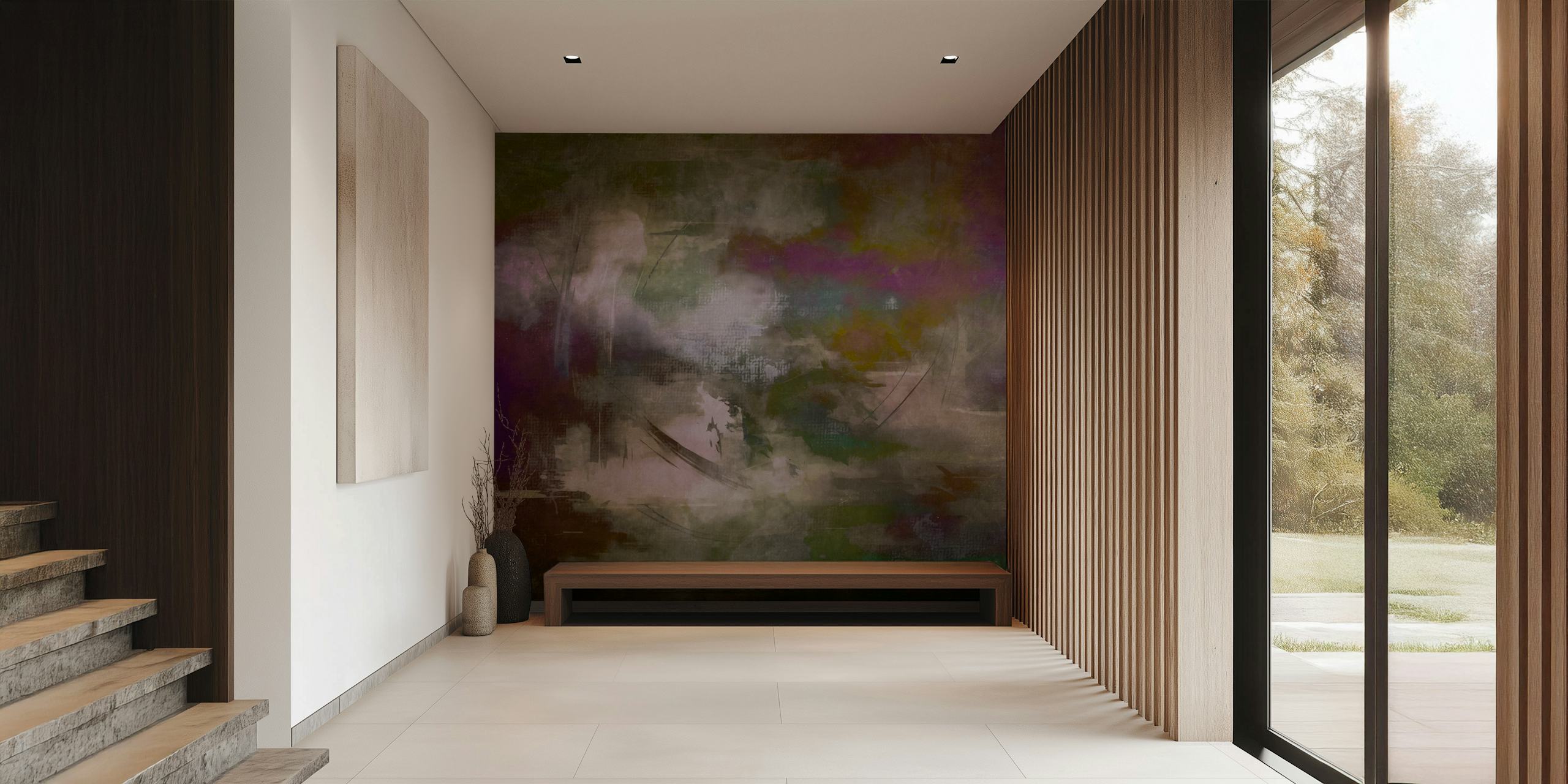 Moody Morning Landscape wallpaper in een kamer