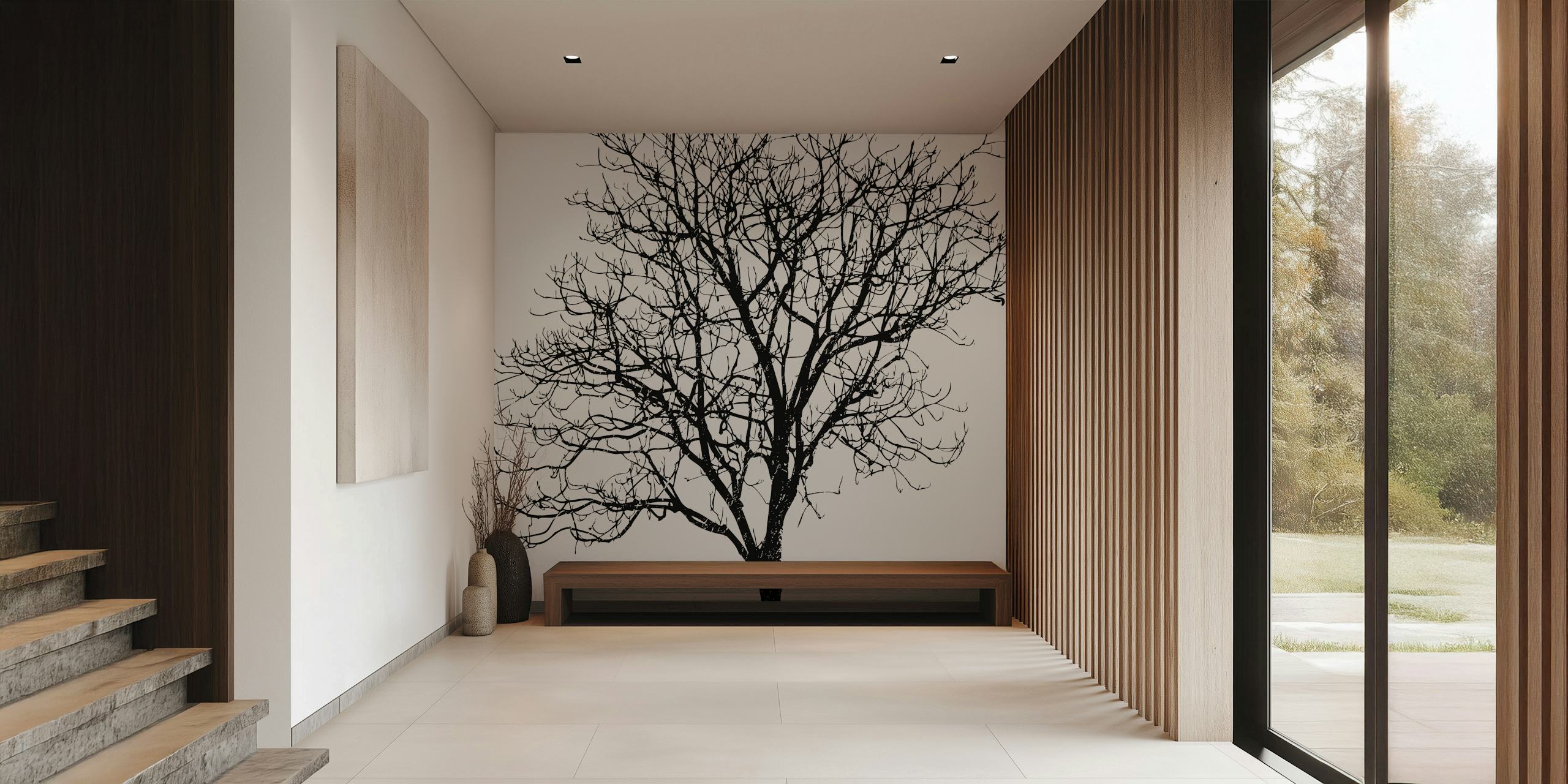 Projekt tapety Black Birch w pokoju