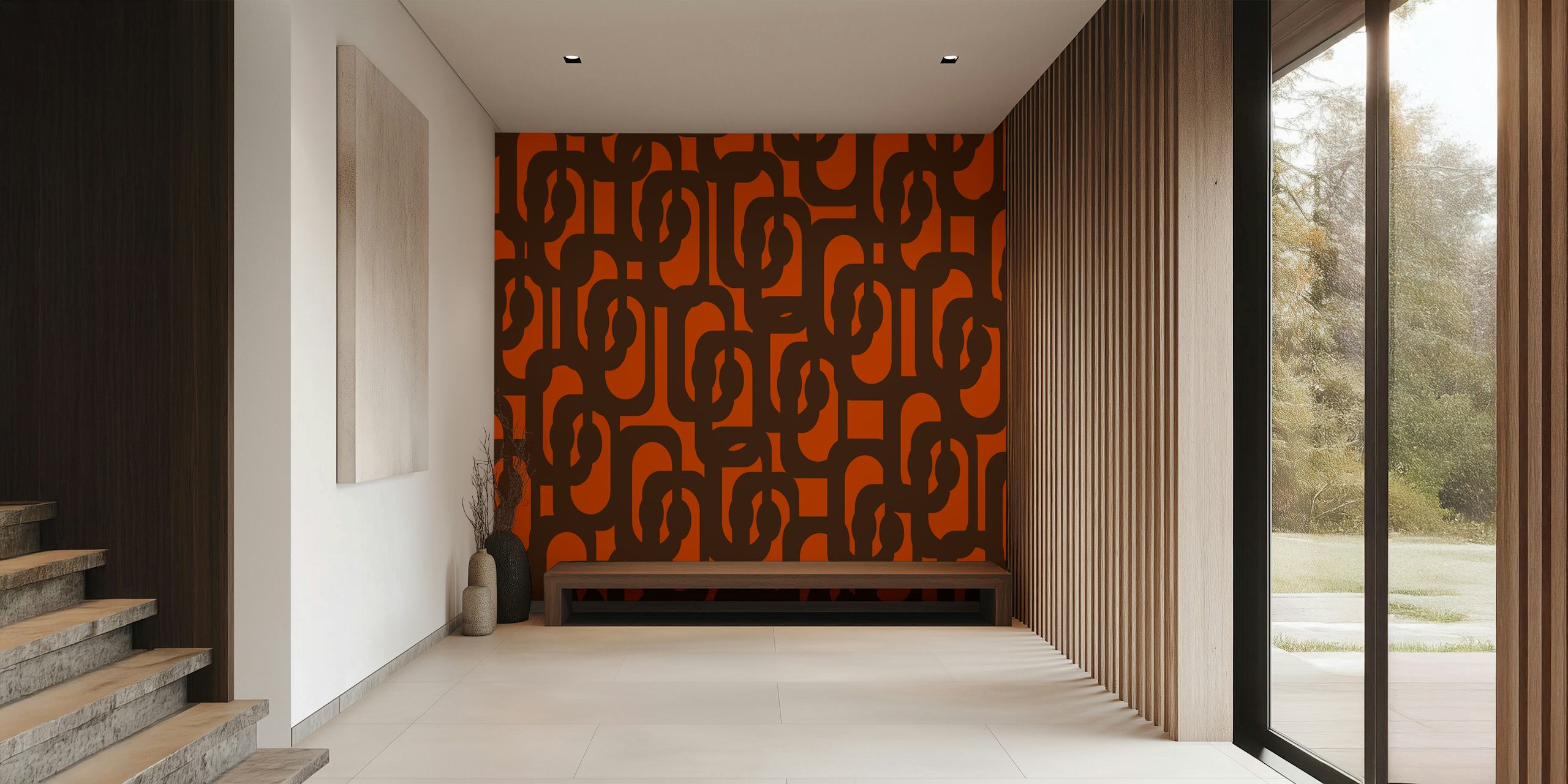 Mid Century Modern Loops wallpaper in a room
