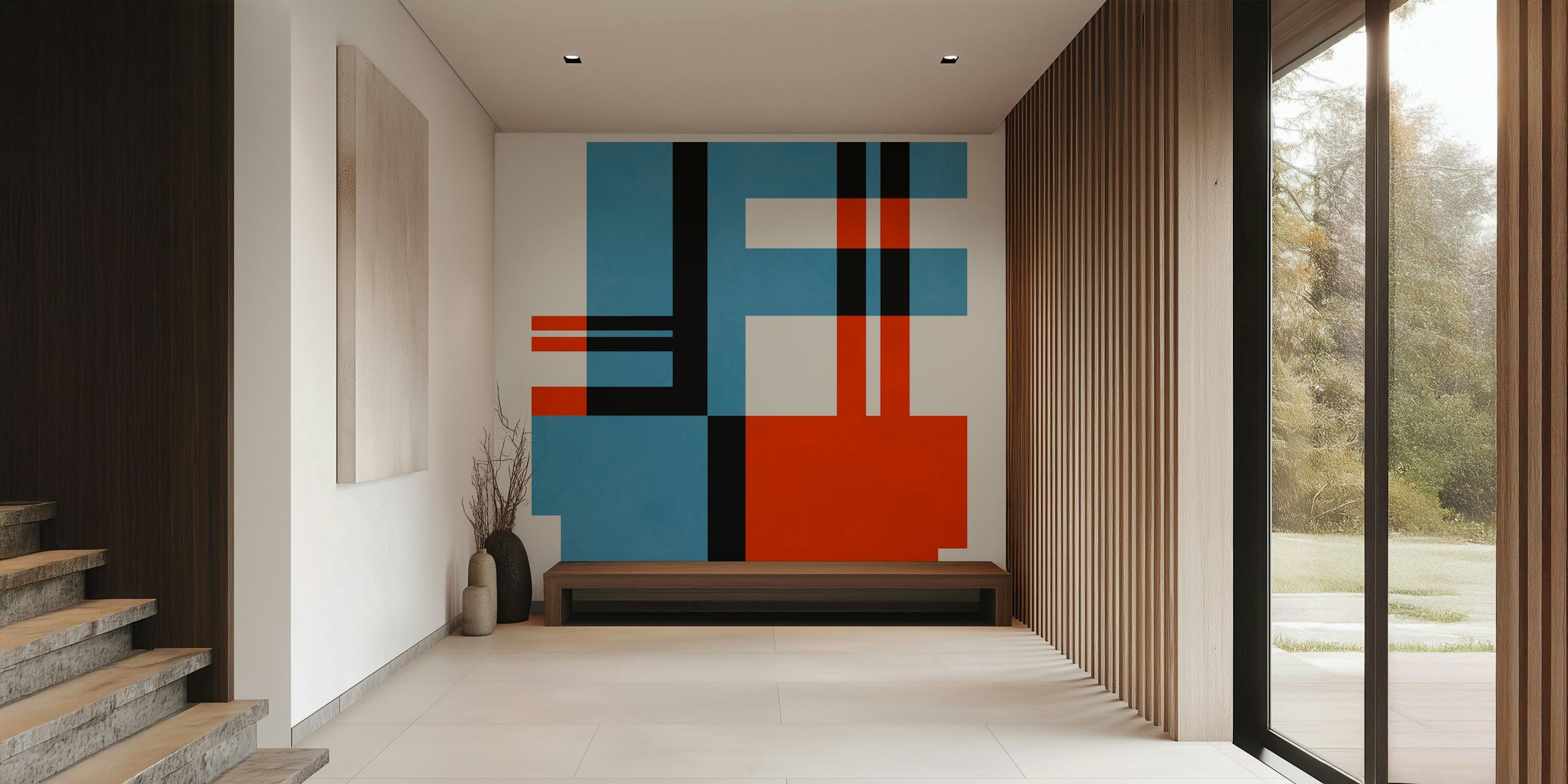 Geometric Layers 9 wallpaper in a room setting