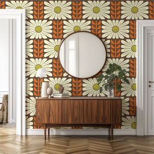 Retro Chic Flowers in Orange - L