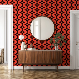 Wavy starry stripes black red