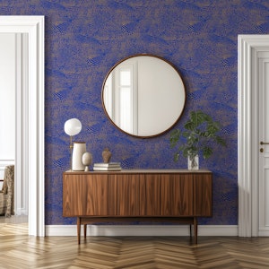 Curvy dots - Blue and golden - Large scale